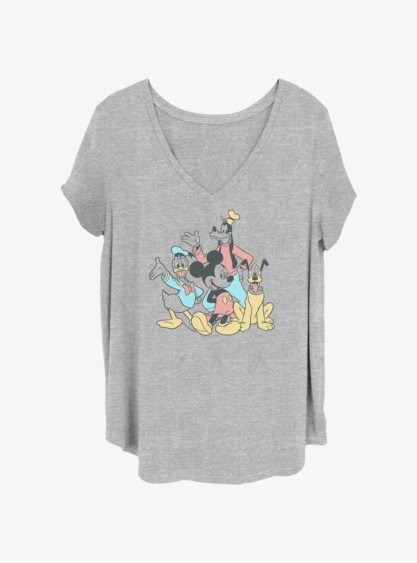 Disney Mickey Mouse Squad Pastel Womens T-Shirt Plus Size, HEATHER GR, hi-res