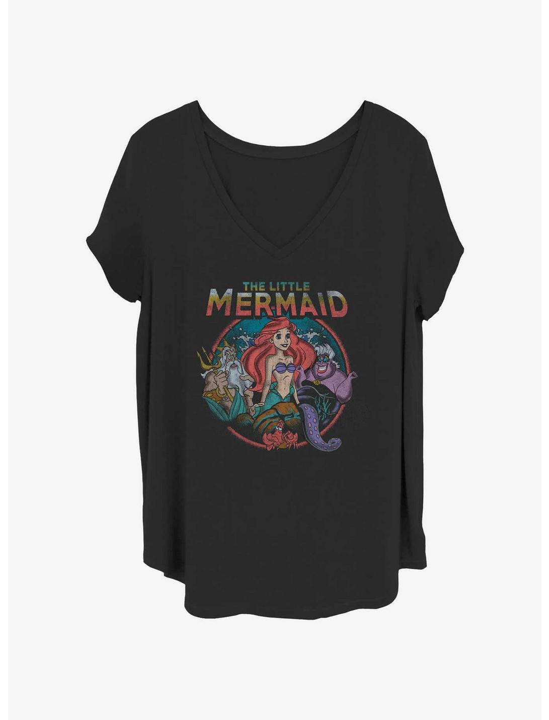 Disney The Little Mermaid Mermaid Crew Womens T-Shirt Plus Size, BLACK, hi-res