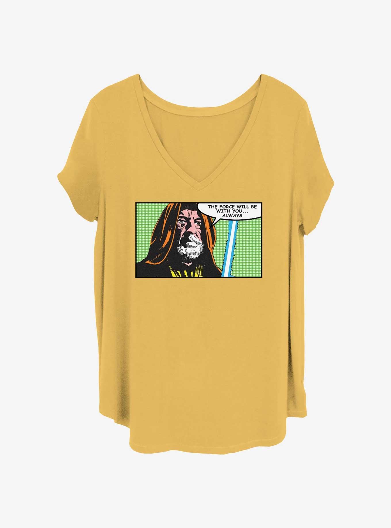 Star Wars Obi-Wan Pop Comic Womens T-Shirt Plus Size, OCHRE, hi-res