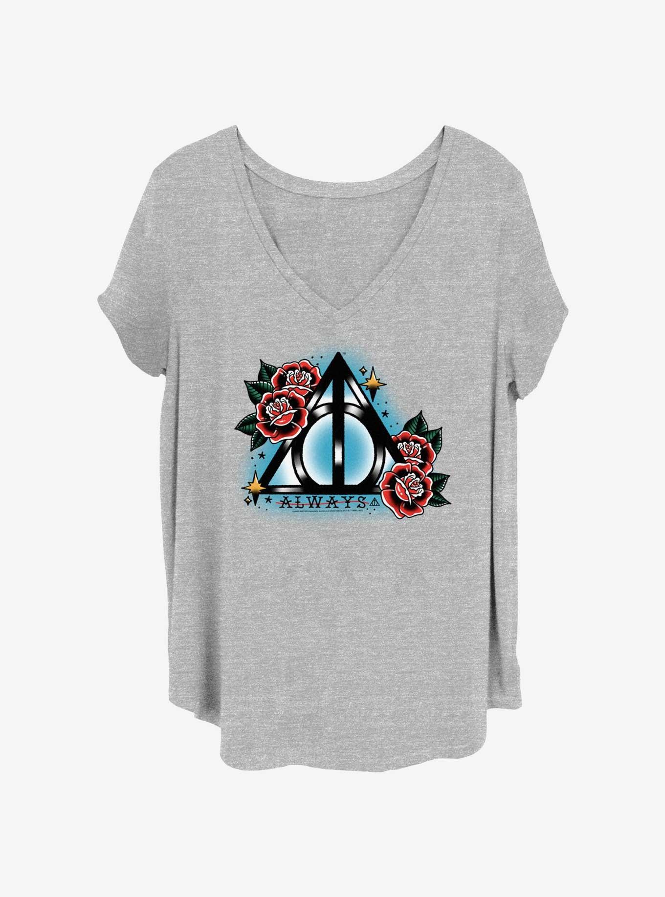 Harry Potter Deathly Hallows Always Womens T-Shirt Plus Size, HEATHER GR, hi-res