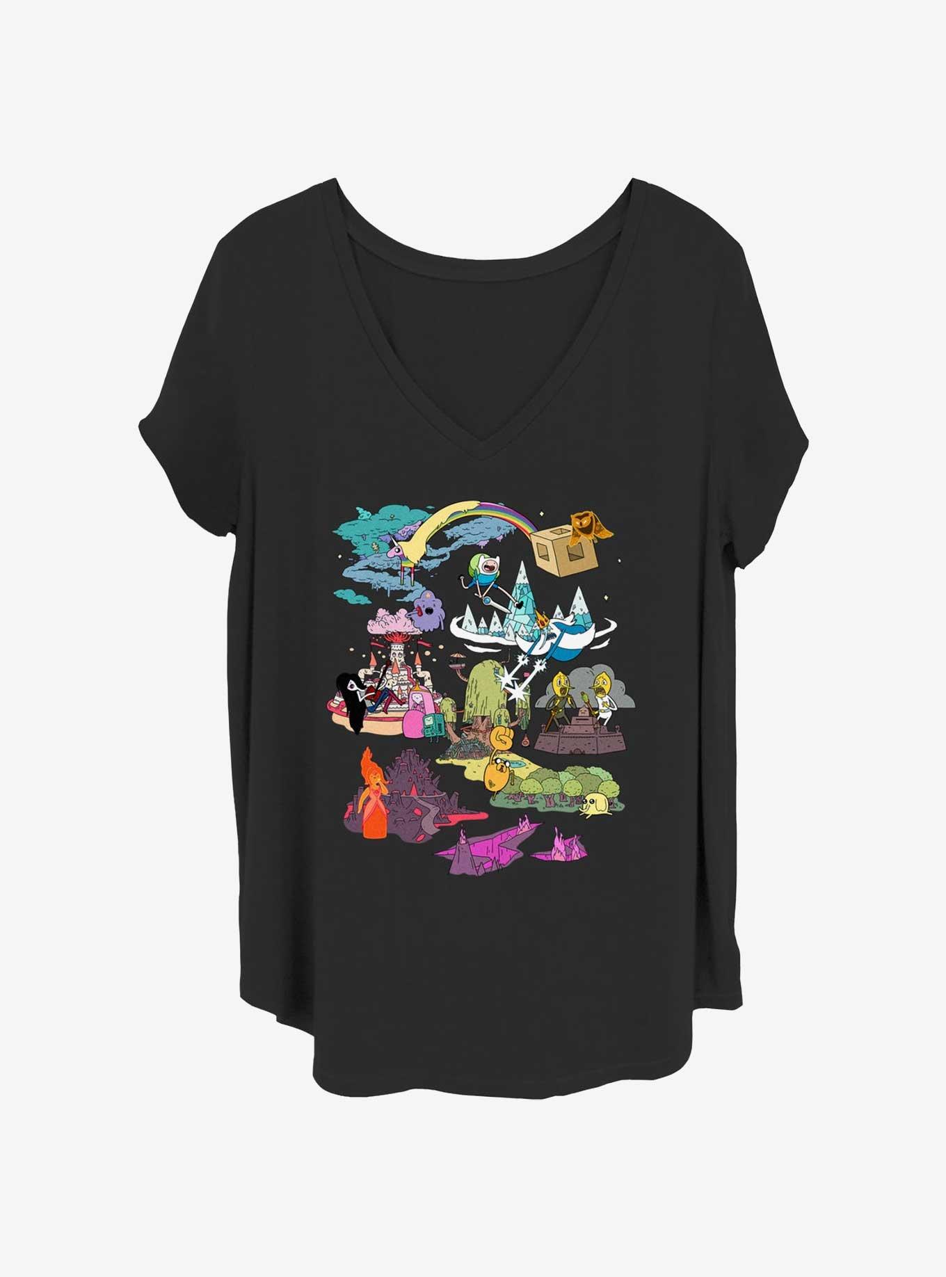 Adventure Time Land Of Ooo Womens T-Shirt Plus Size, BLACK, hi-res