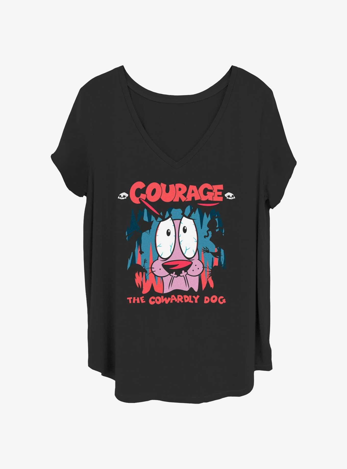 Courage the Cowardly Dog Courage Cave Womens T-Shirt Plus Size, BLACK, hi-res