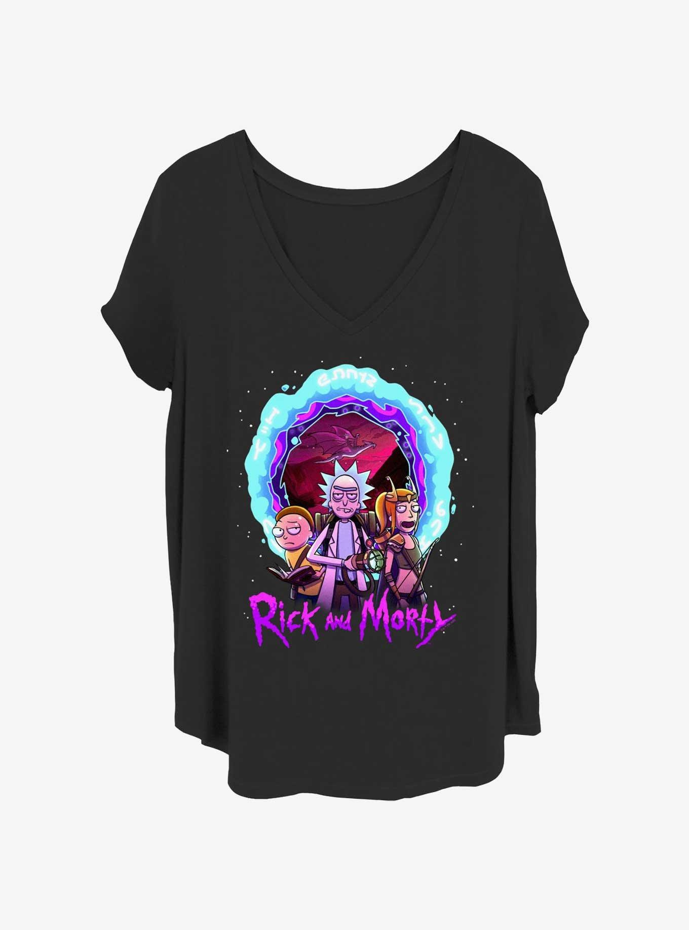 Rick and Morty Magic Rick Womens T-Shirt Plus Size, BLACK, hi-res