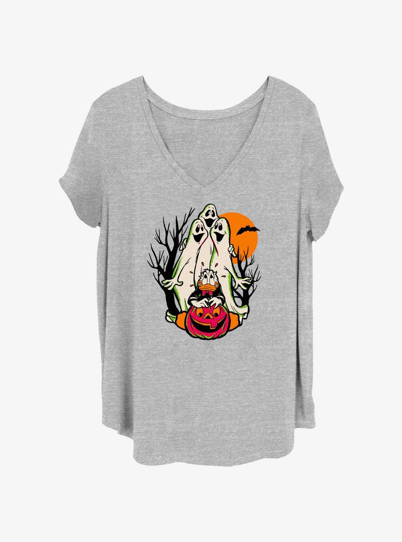 Disney100 Ghosts Scare Donald Womens T-Shirt Plus