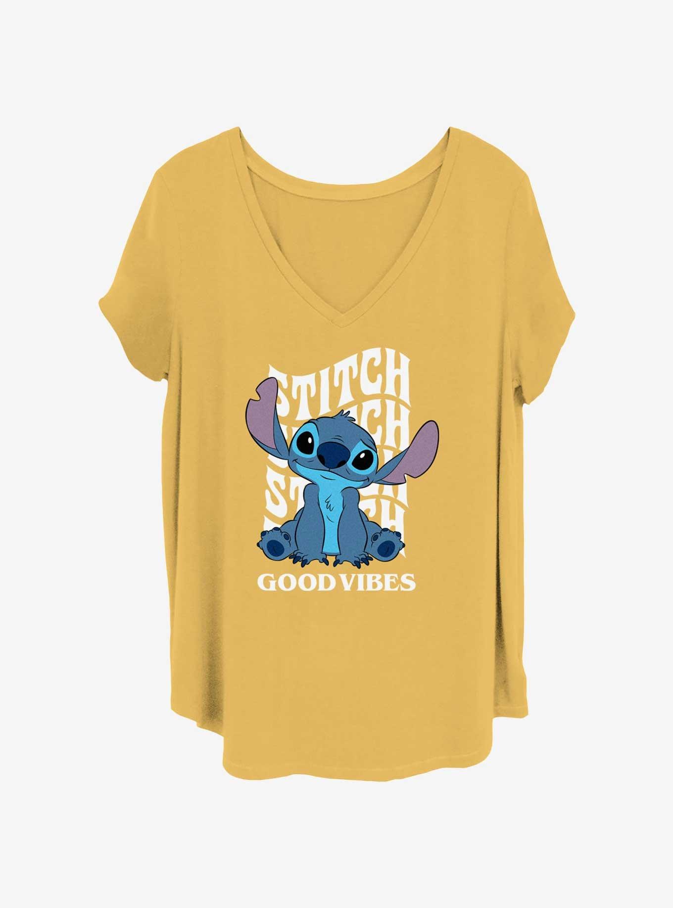 Disney Lilo & Stitch Wavey Good Vibes Womens T-Shirt Plus Size, , hi-res