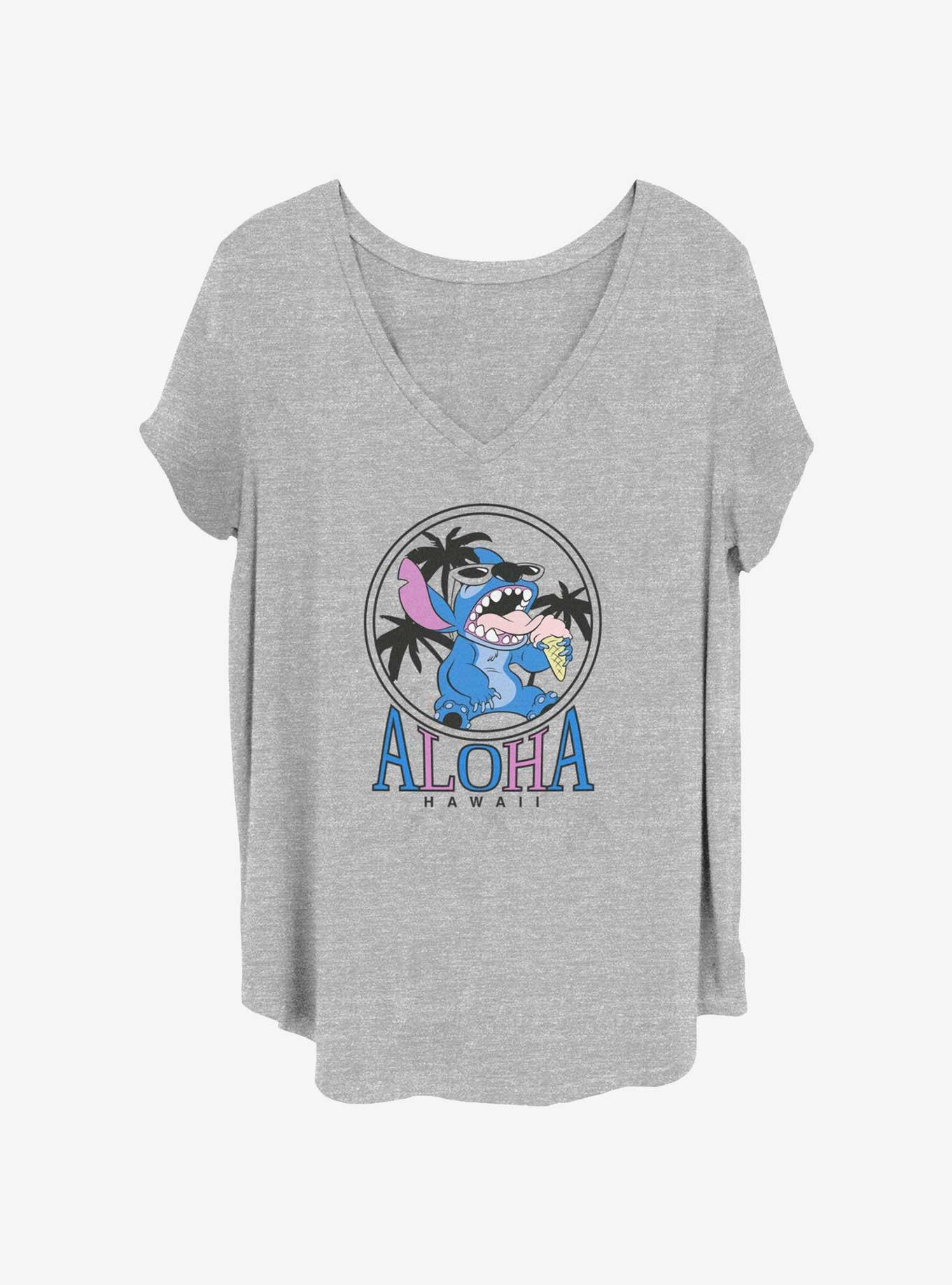 Disney Lilo & Stitch Aloha Ice Cream Womens T-Shirt Plus Size, HEATHER GR, hi-res