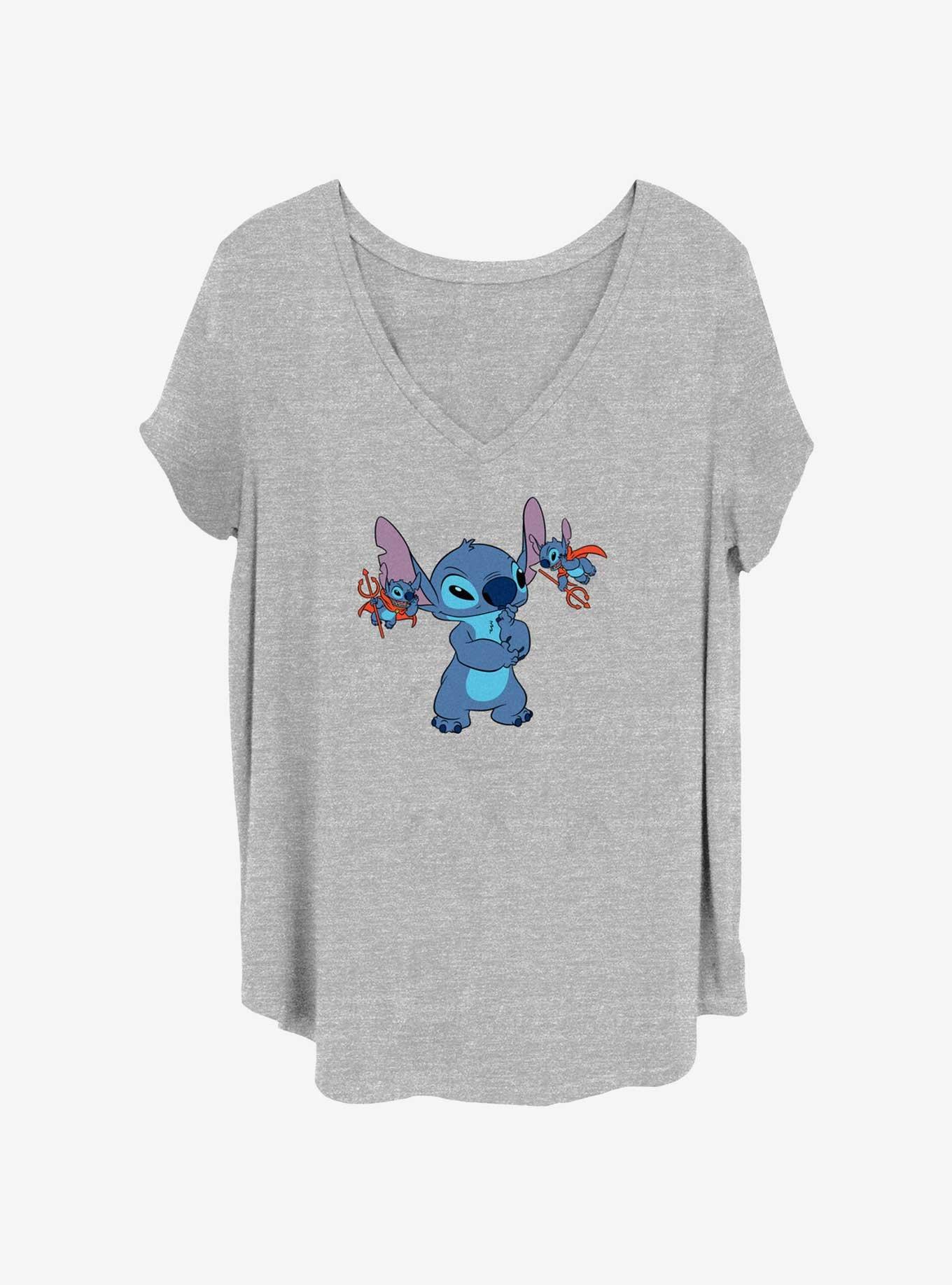 Disney Lilo & Stitch Evil Decisions Womens T-Shirt Plus Size, HEATHER GR, hi-res