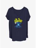 Disney Lilo & Stitch Aloha Stitch Upside Down Womens T-Shirt Plus Size, NAVY, hi-res