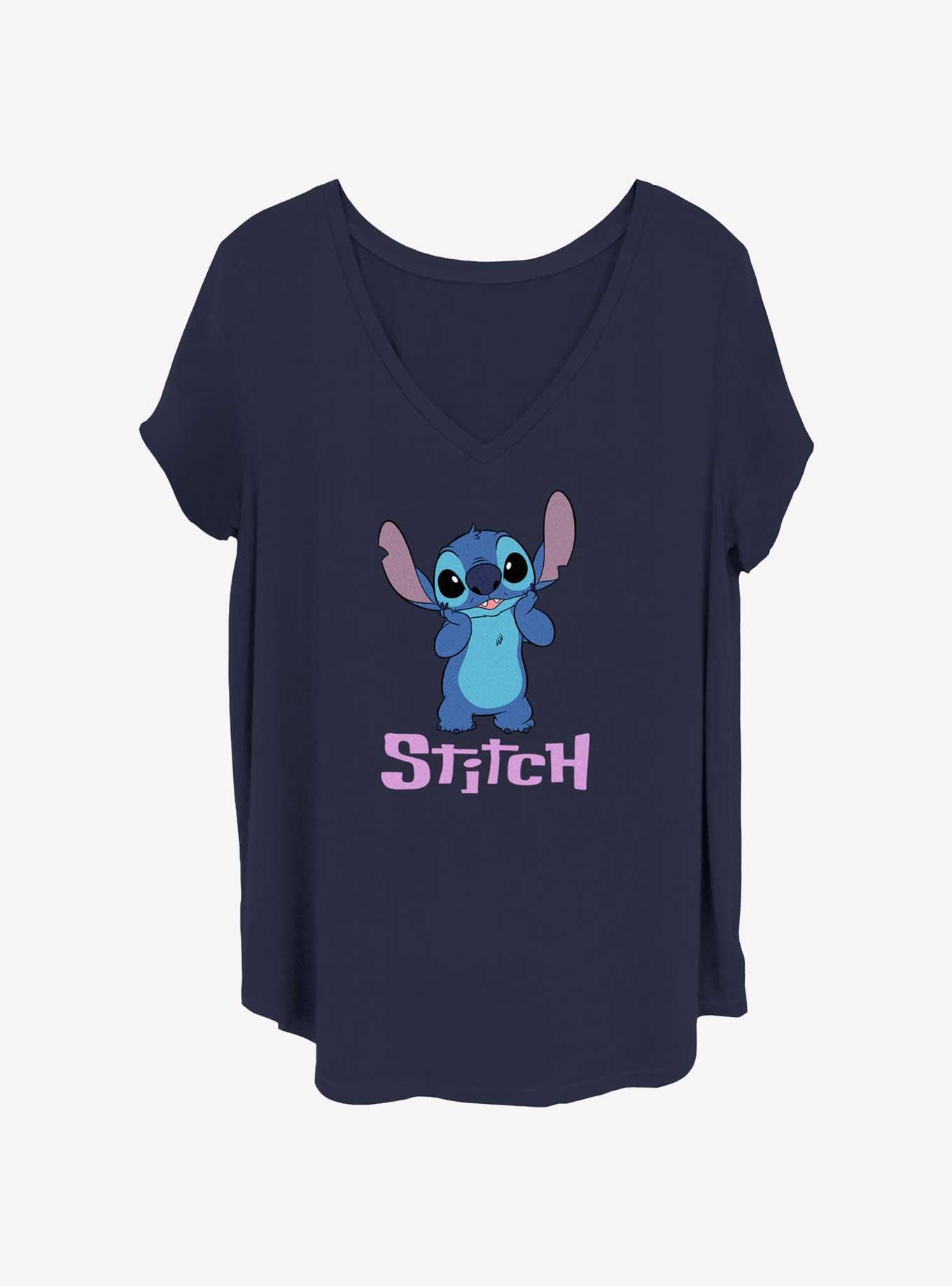 Disney Lilo & Stitch Bashful Stitch Smile Womens T-Shirt Plus Size, , hi-res