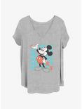 Disney Mickey Mouse Classic Mickey Womens T-Shirt Plus Size, HEATHER GR, hi-res