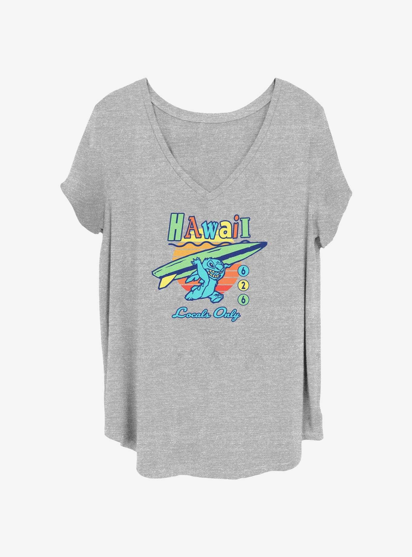 Disney Lilo & Stitch Surf Run Womens T-Shirt Plus Size, HEATHER GR, hi-res