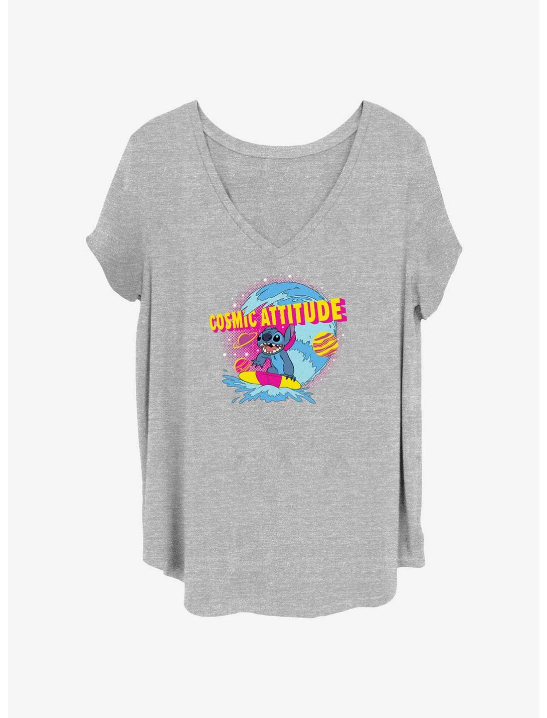 Disney Lilo & Stitch Cosmic Attitude Womens T-Shirt Plus Size, HEATHER GR, hi-res