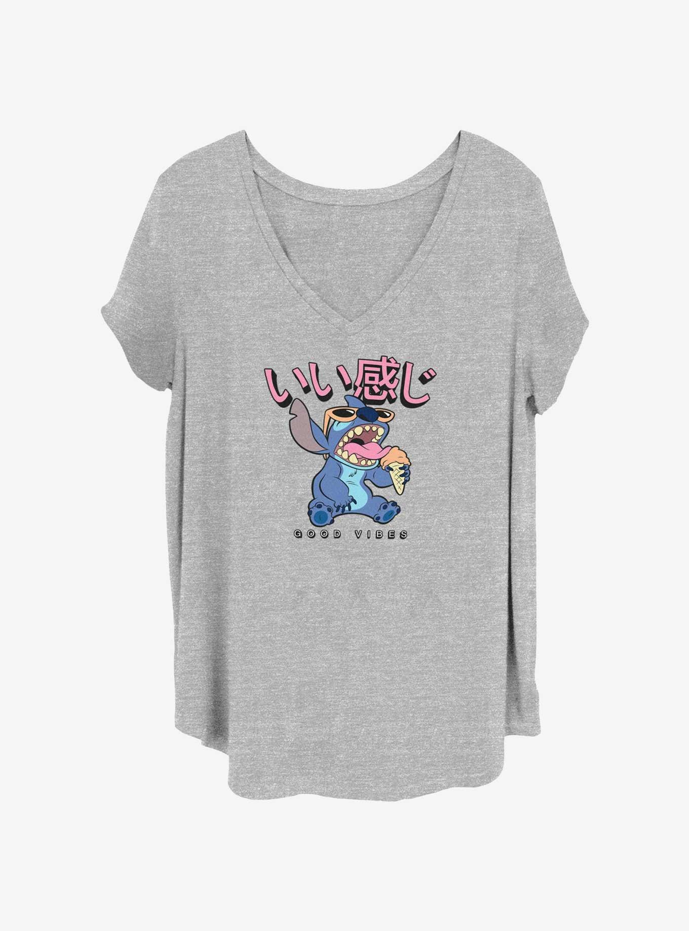 Disney Lilo & Stitch Ice Cream and Good Vibes Womens T-Shirt Plus