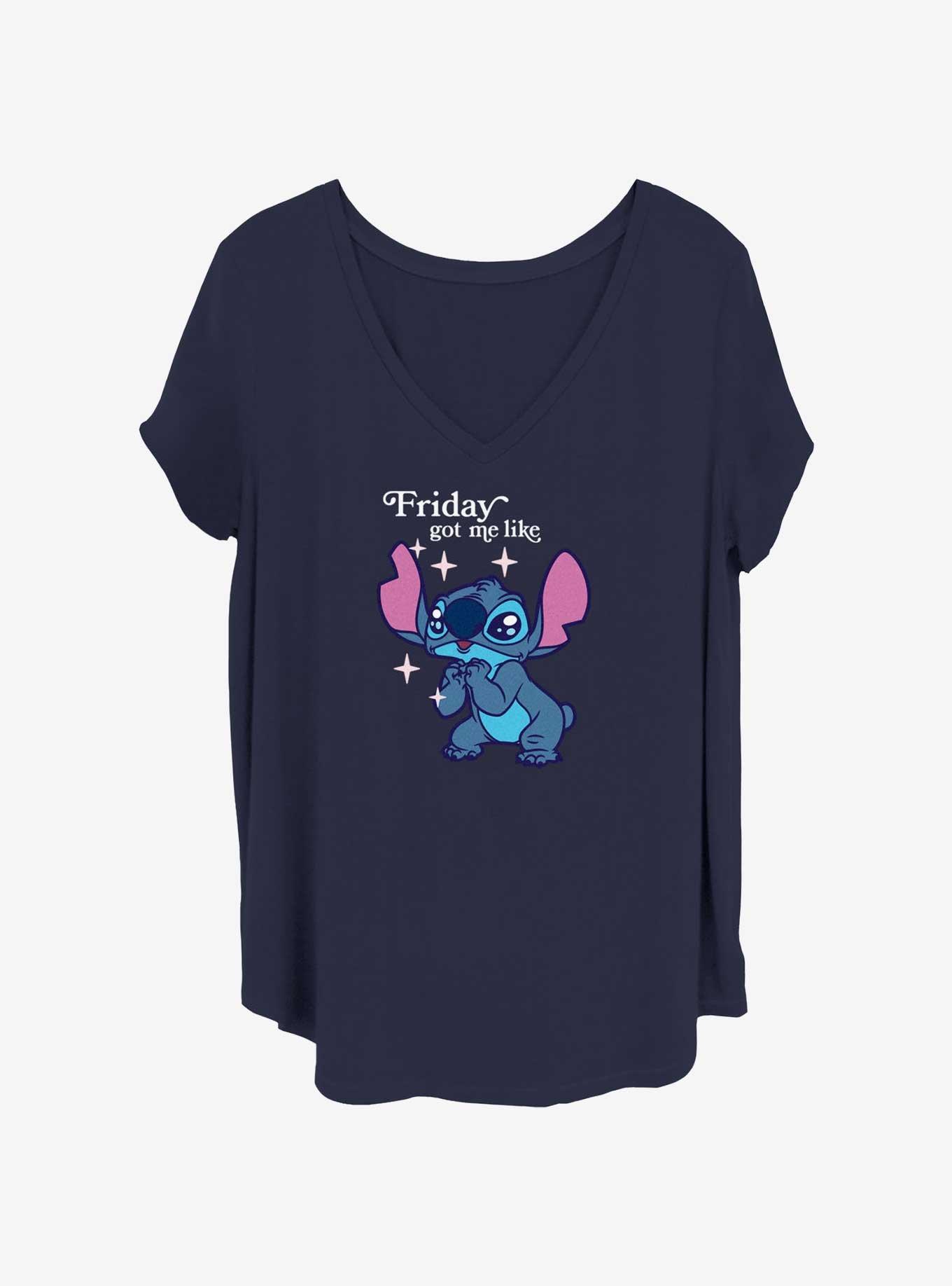 Disney Lilo & Stitch Friday Got Me Like Womens T-Shirt Plus Size, NAVY, hi-res