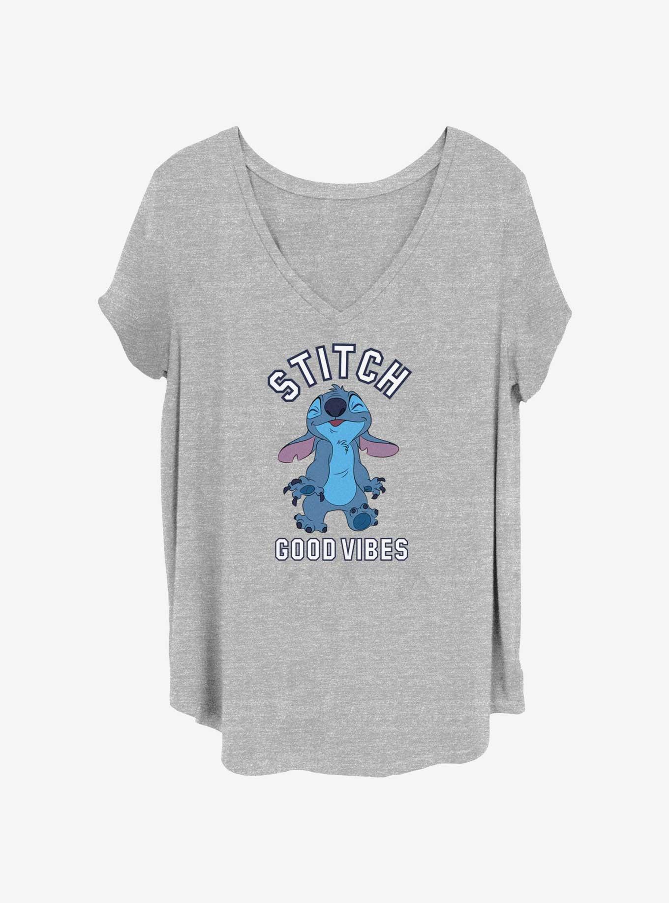 Disney Lilo & Stitch Good Energy Stitch Womens T-Shirt Plus Size, HEATHER GR, hi-res