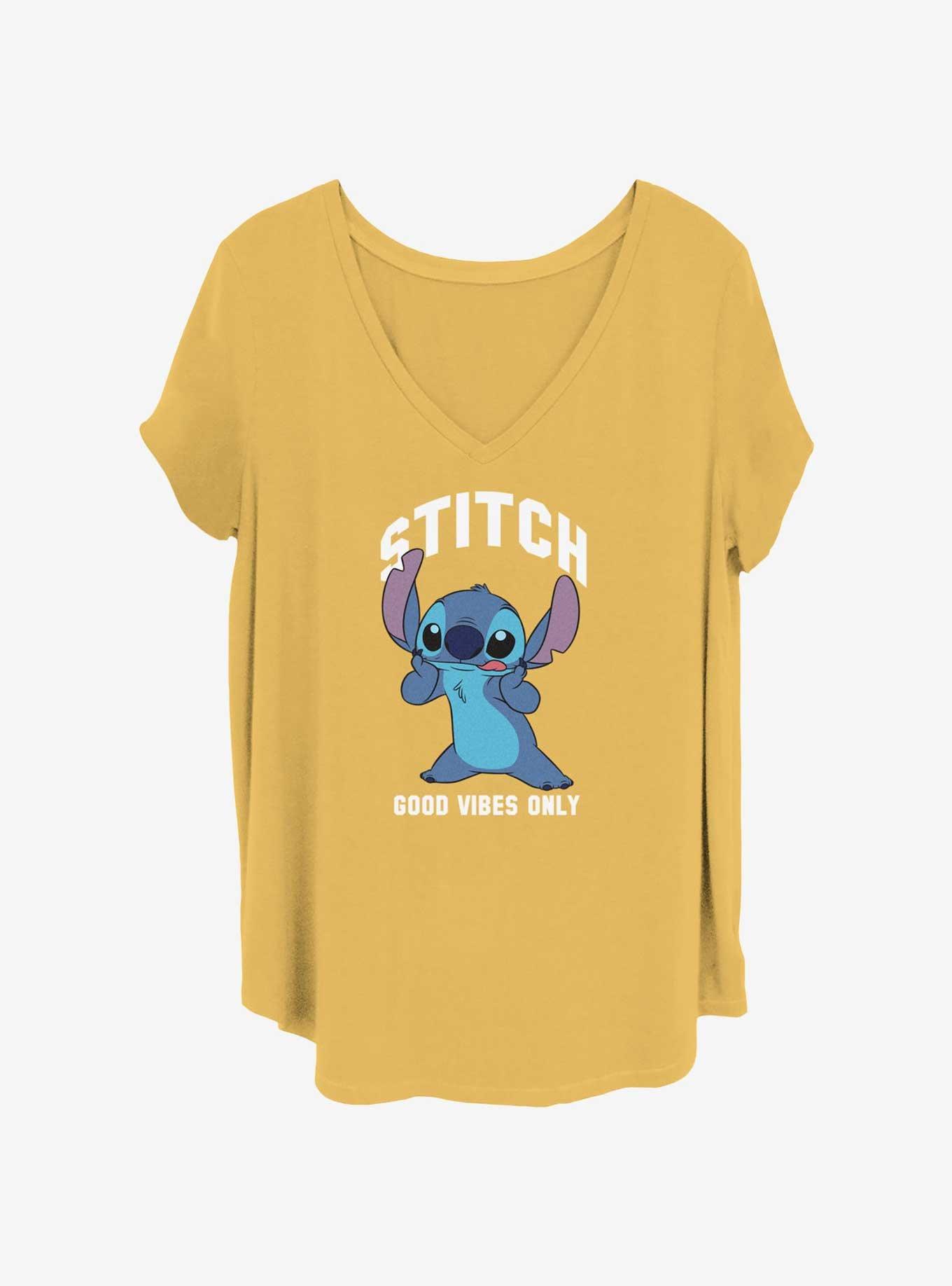 Disney Lilo & Stitch Good Vibes Only Womens T-Shirt Plus Size