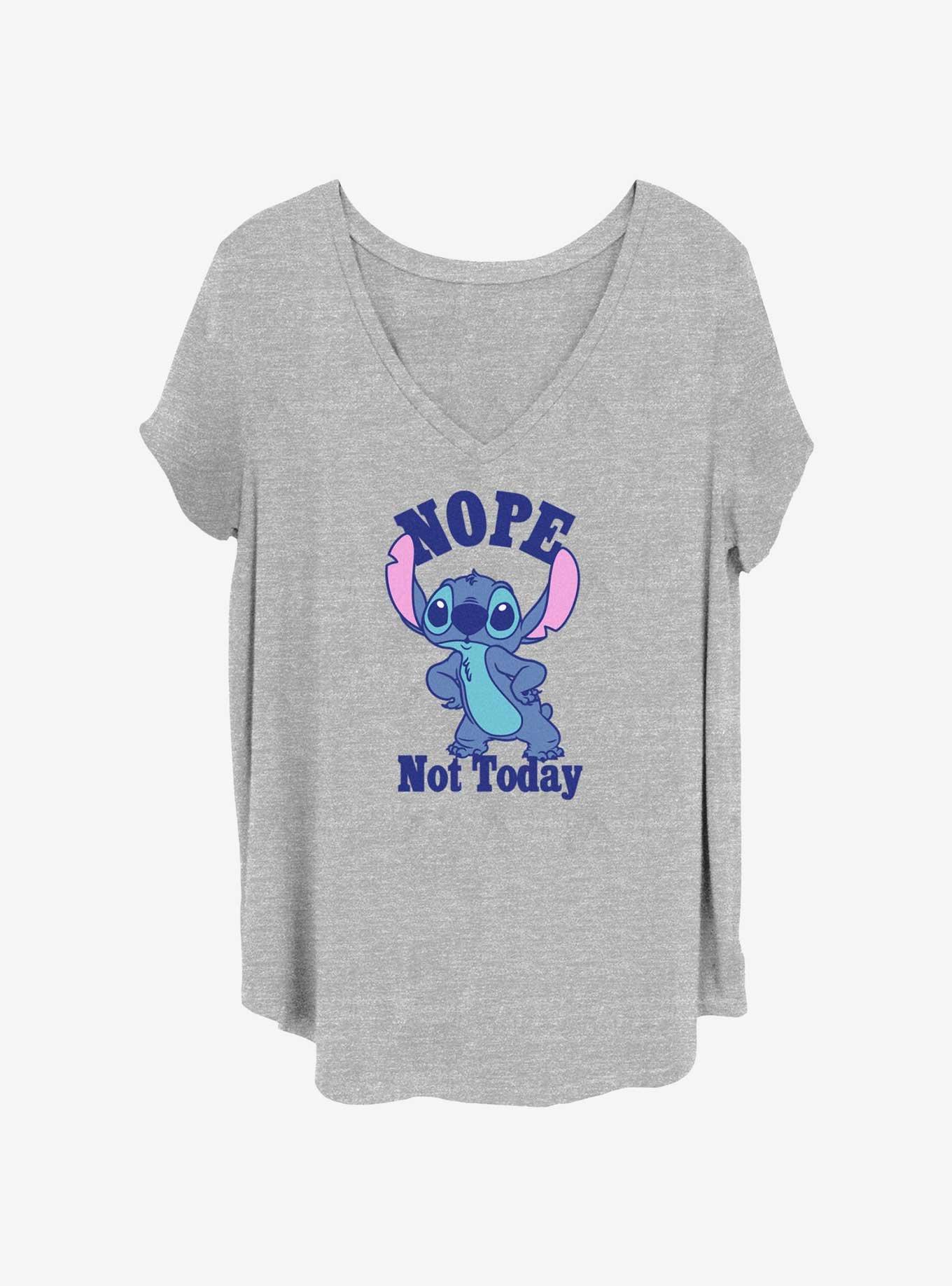 Disney Lilo & Stitch Nope Stitch Womens T-Shirt Plus Size, HEATHER GR, hi-res