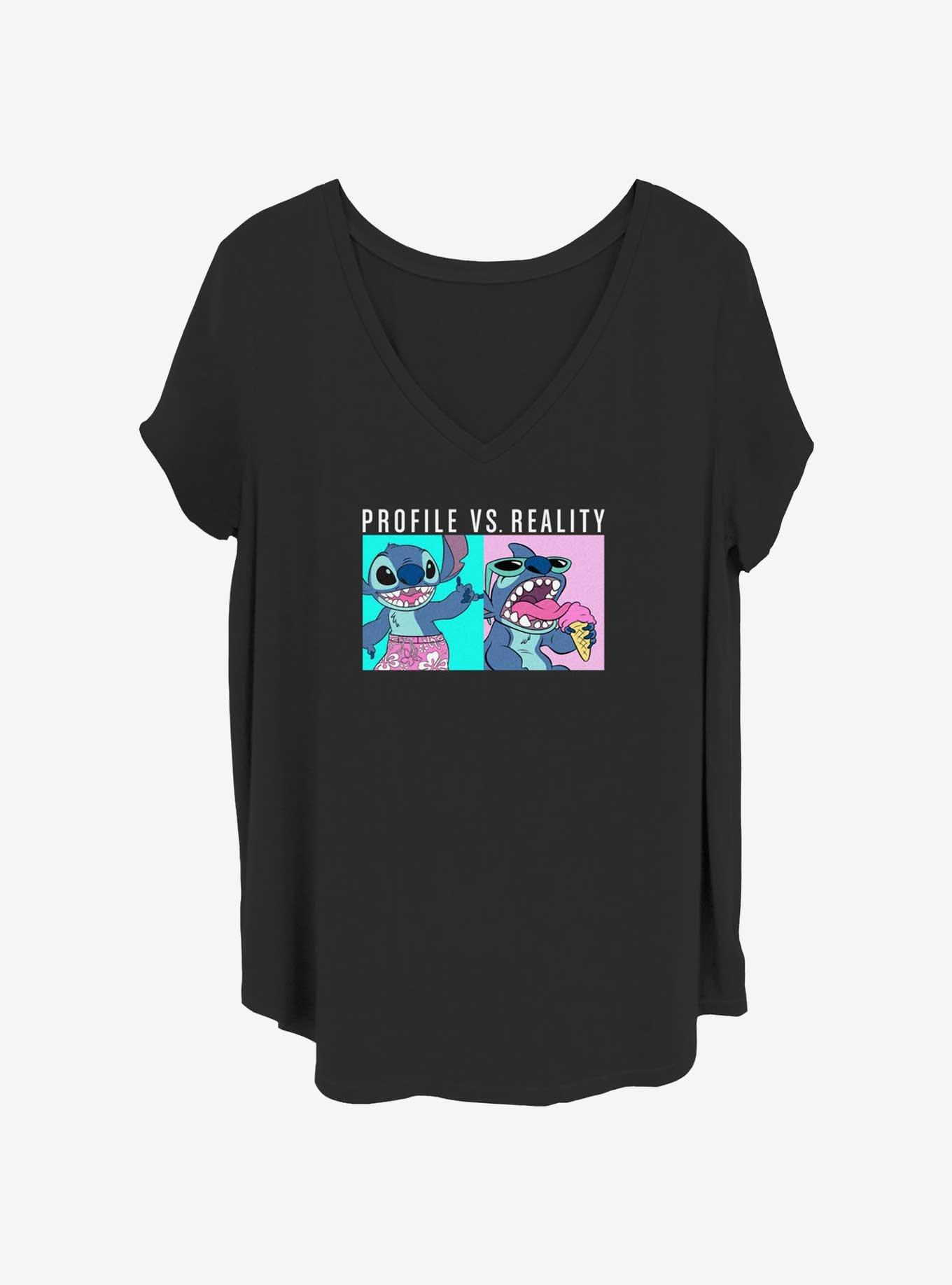 Disney Lilo & Stitch Profile vs Reality Womens T-Shirt Plus Size, , hi-res