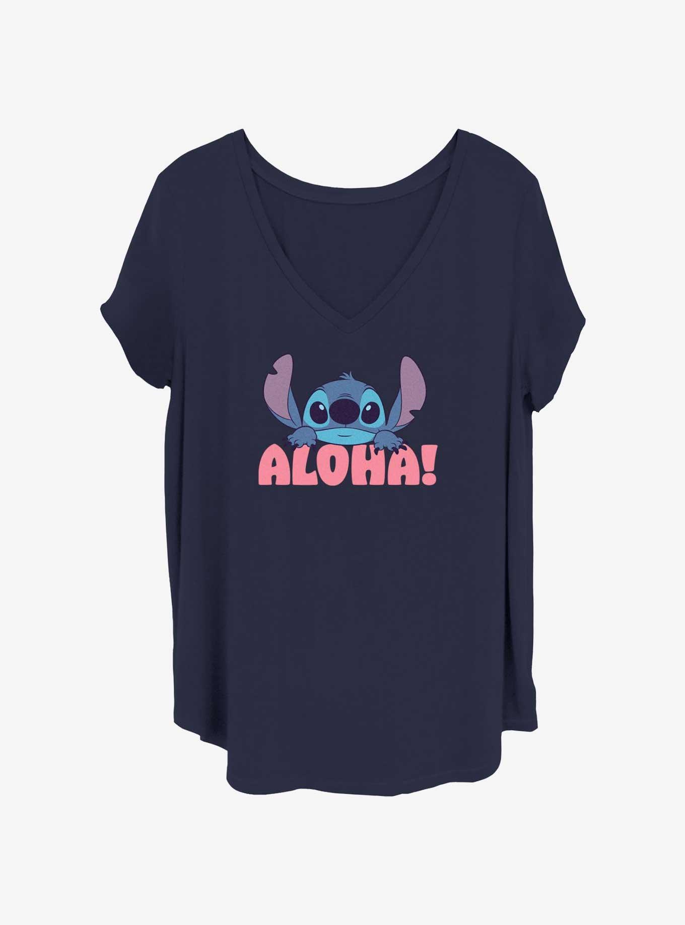 Disney Lilo & Stitch Stitch Aloha Peek Womens T-Shirt Plus Size, , hi-res