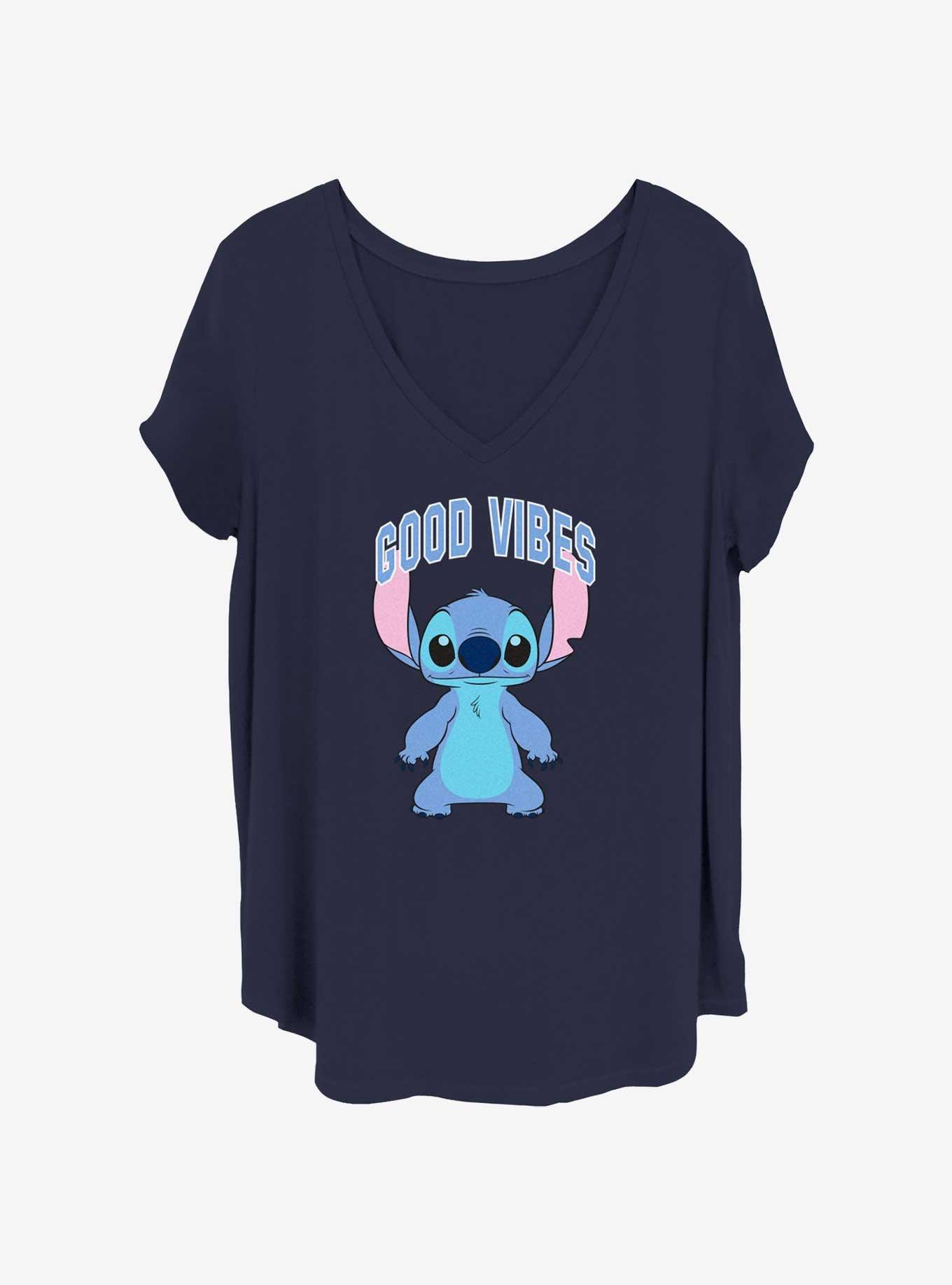 Disney Lilo & Stitch Good Vibes Womens T-Shirt Plus Size, , hi-res