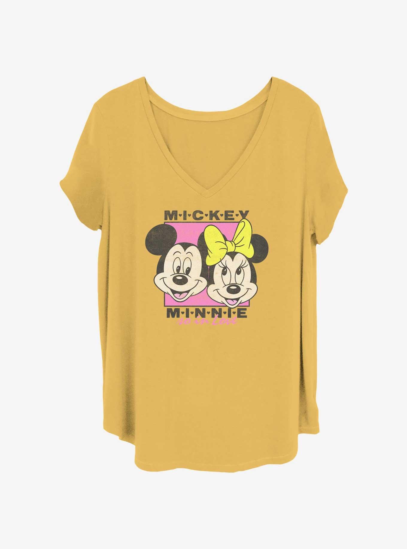 Disney Mickey Mouse Mickey And Minnie Womens T-Shirt Plus Size, OCHRE, hi-res