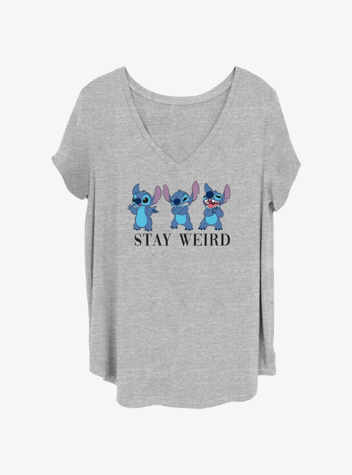 Disney Lilo & Stitch Three Weird Stitch Womens T-Shirt Plus Size, HEATHER GR, hi-res