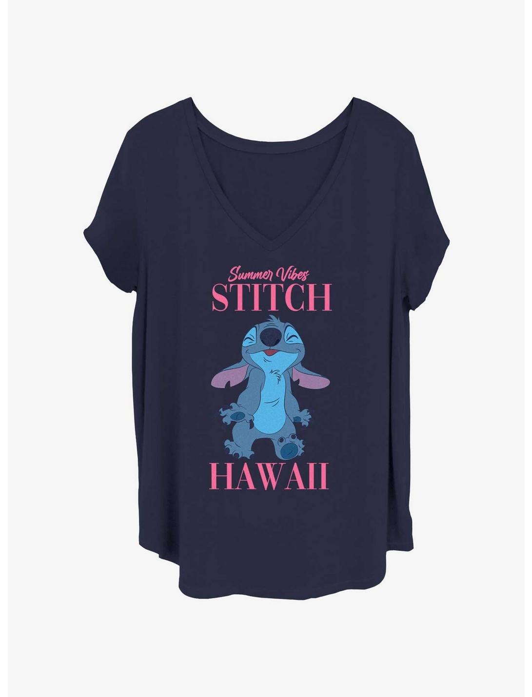 Disney Lilo & Stitch Summer Stitch Womens T-Shirt Plus Size, NAVY, hi-res