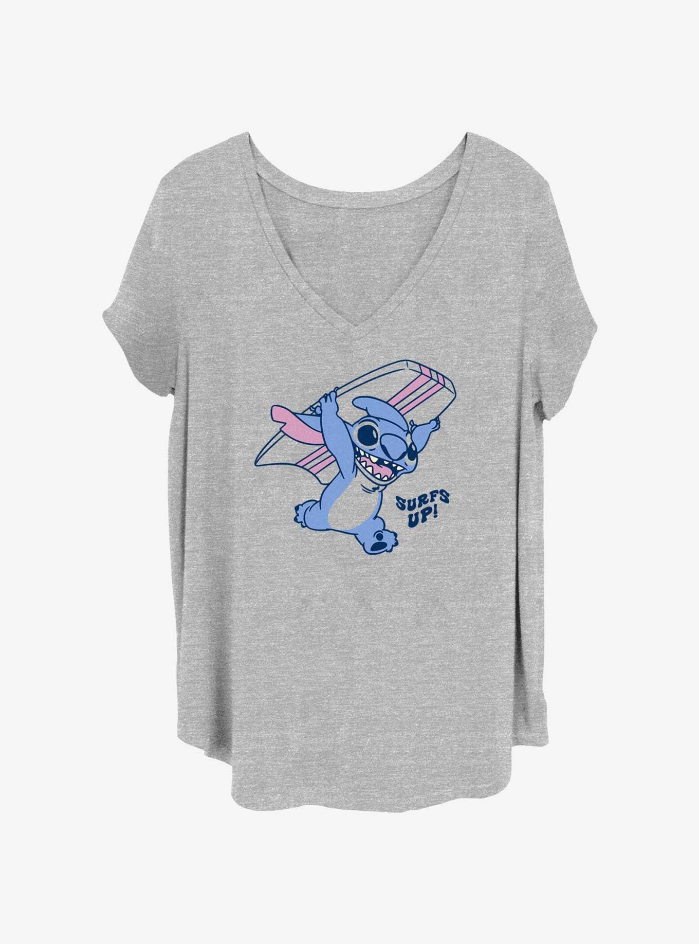 Disney Lilo & Stitch Stitch Surfs Up Retro Womens T-Shirt Plus Size, , hi-res