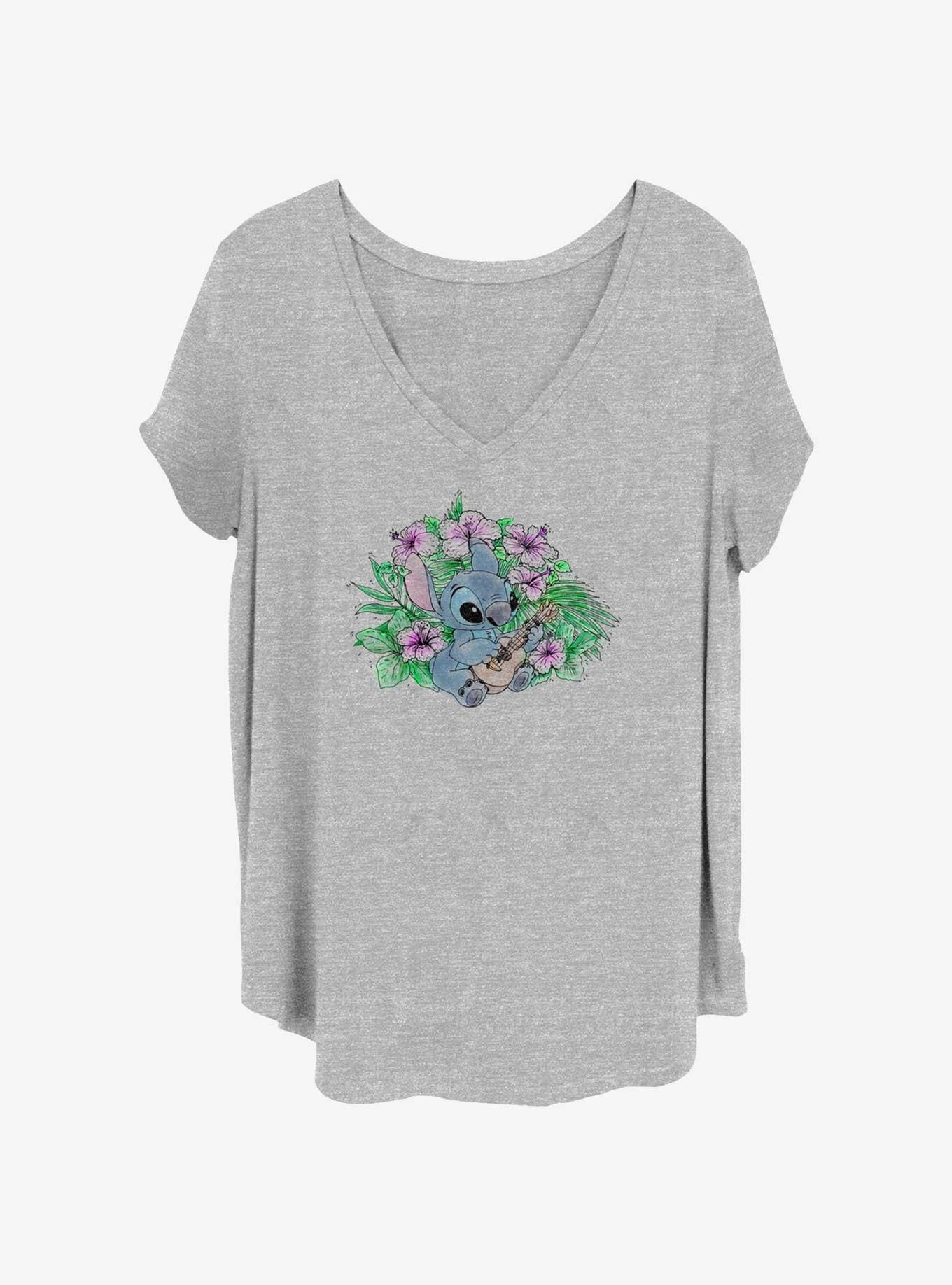 Disney Lilo & Stitch Sketchy Ukulele Womens T-Shirt Plus Size, , hi-res