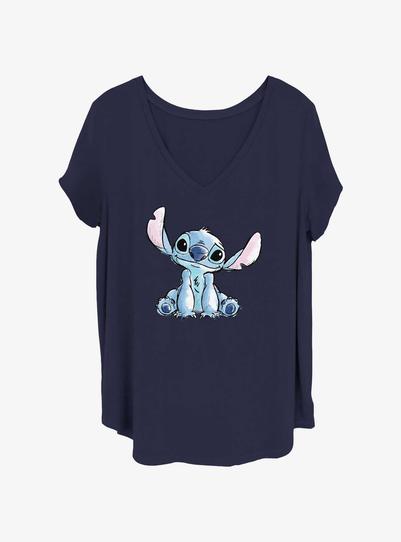 Disney Lilo & Stitch Sketchy Sit Womens T-Shirt Plus Size, , hi-res