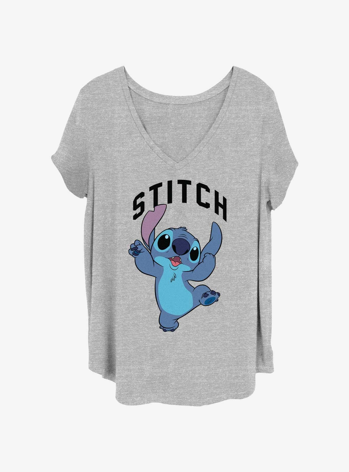 Disney Lilo & Stitch Silly Jump Womens T-Shirt Plus Size, HEATHER GR, hi-res