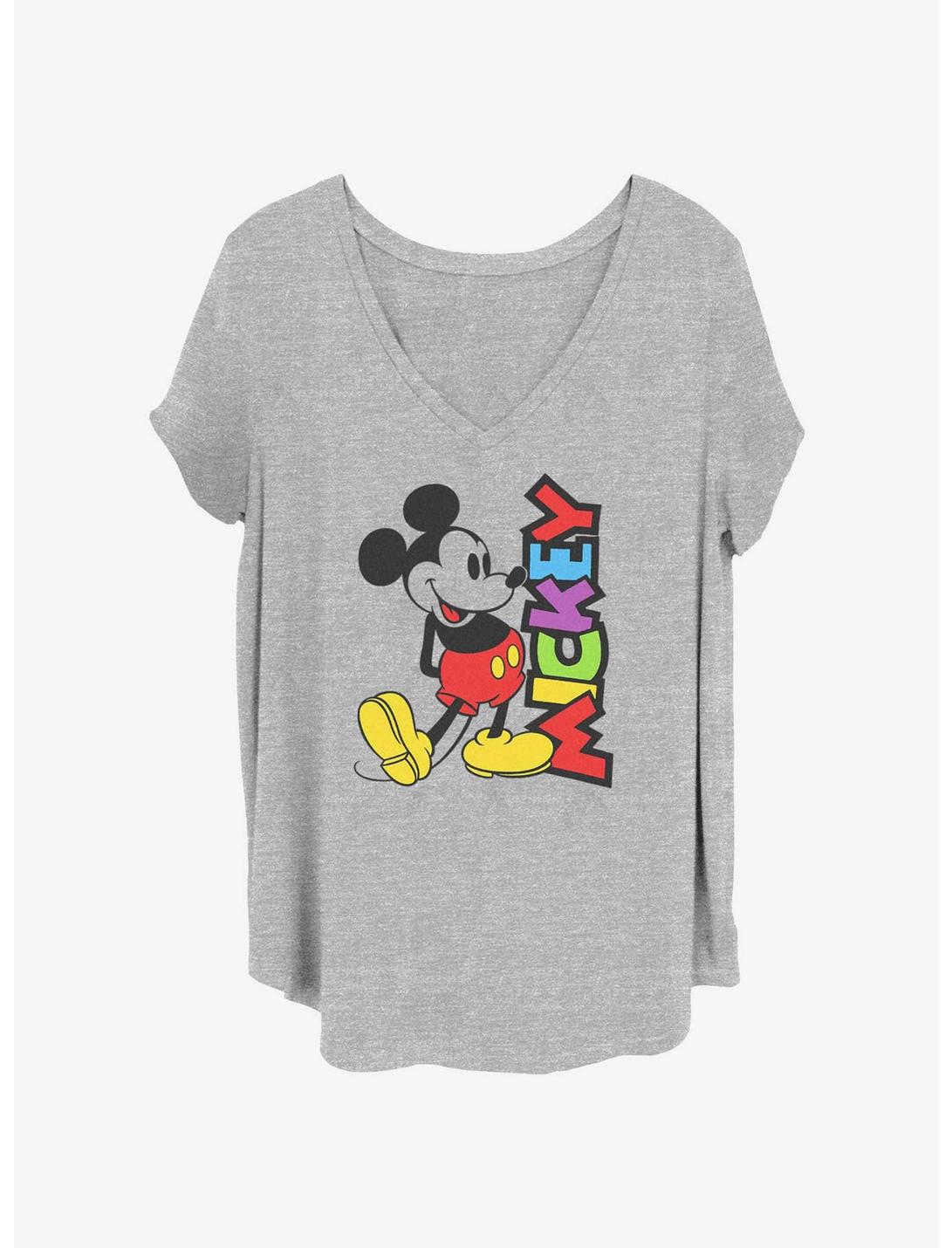 Disney Mickey Mouse Bright Mickey Womens T-Shirt Plus Size, HEATHER GR, hi-res