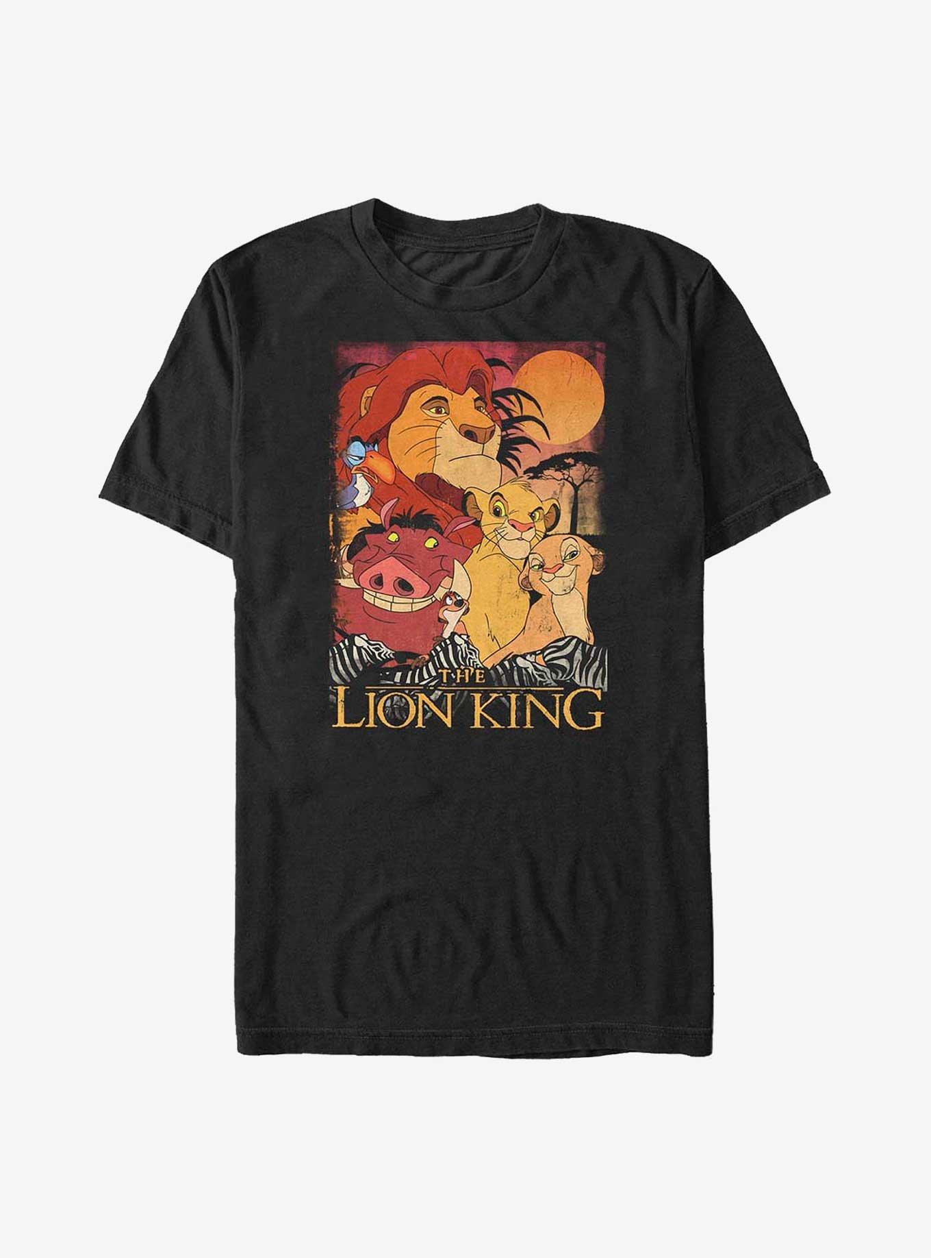 Disney The Lion King Cast Poster Big & Tall T-Shirt, BLACK, hi-res