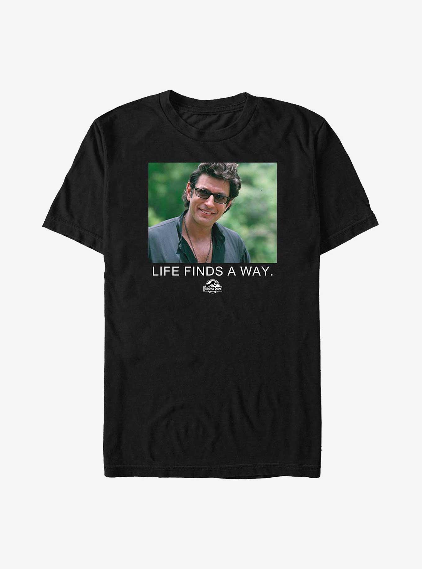 Jurassic Park Dr. Ian Malcolm Life Finds A Way Big & Tall T-Shirt, BLACK, hi-res