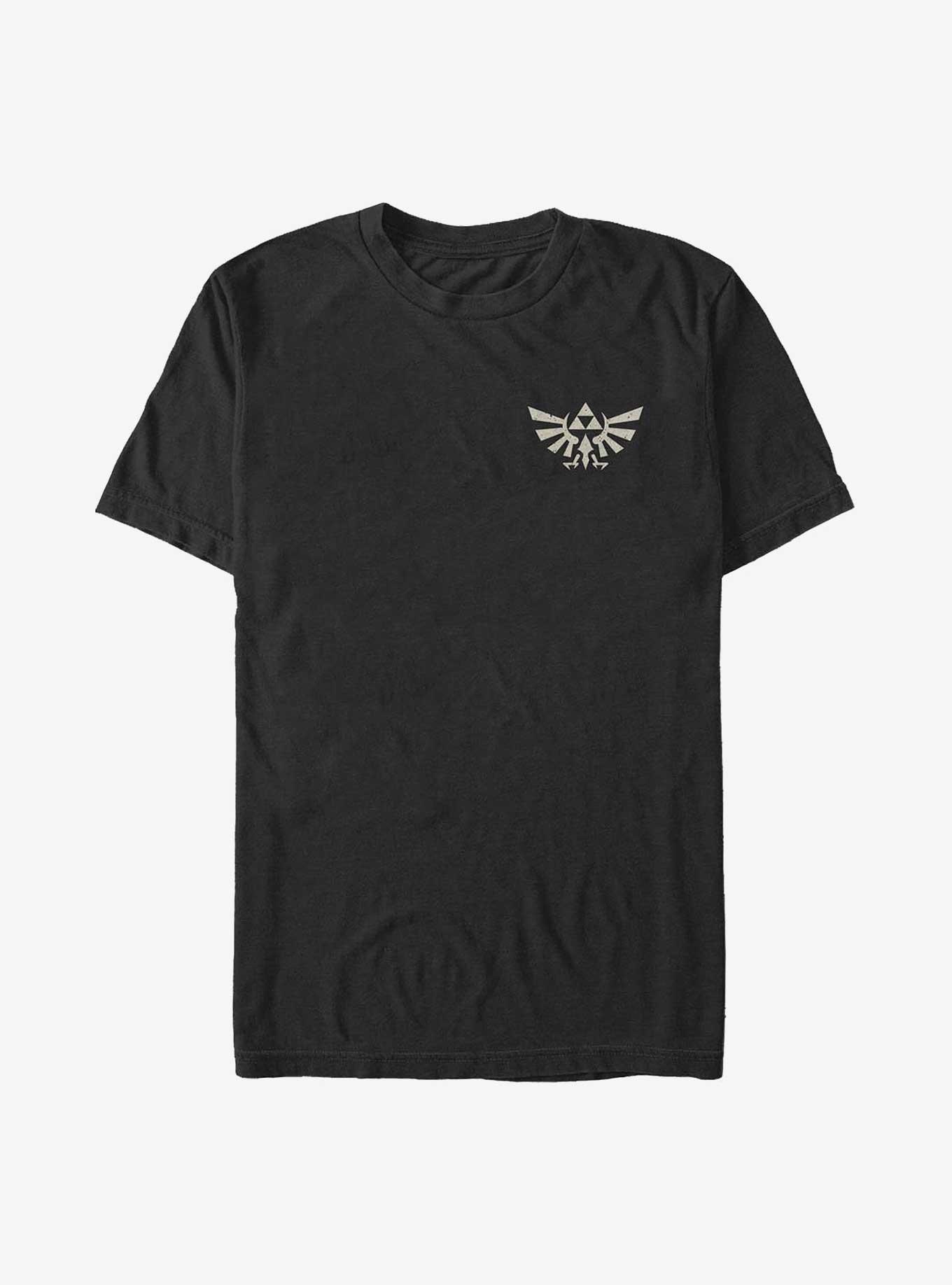 The Legend of Zelda Pocket Hyrule Distress Crest Big & Tall T-Shirt, BLACK, hi-res