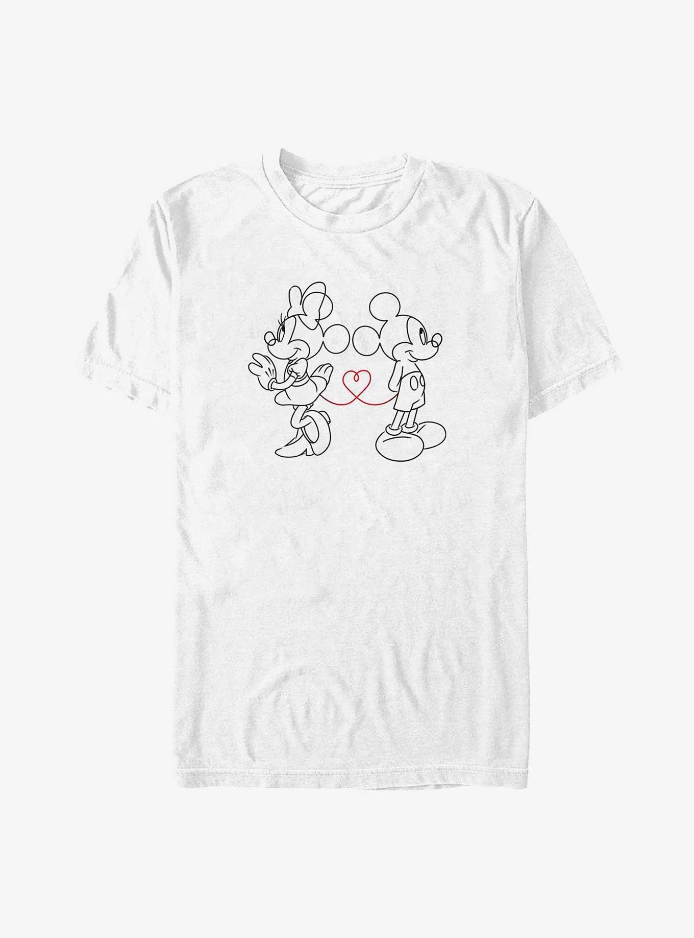 Disney Mickey Mouse & Minnie Mouse Heart Tails Big & Tall T-Shirt, WHITE, hi-res