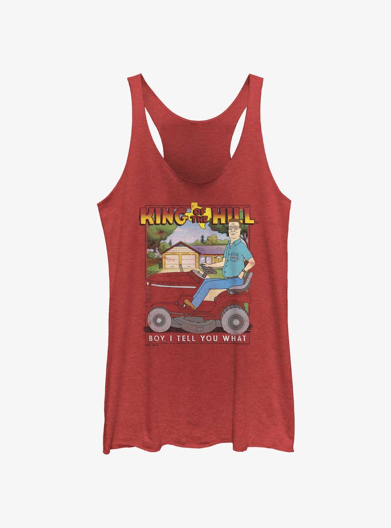 King of the Hill Hank On Mower Girls Tank