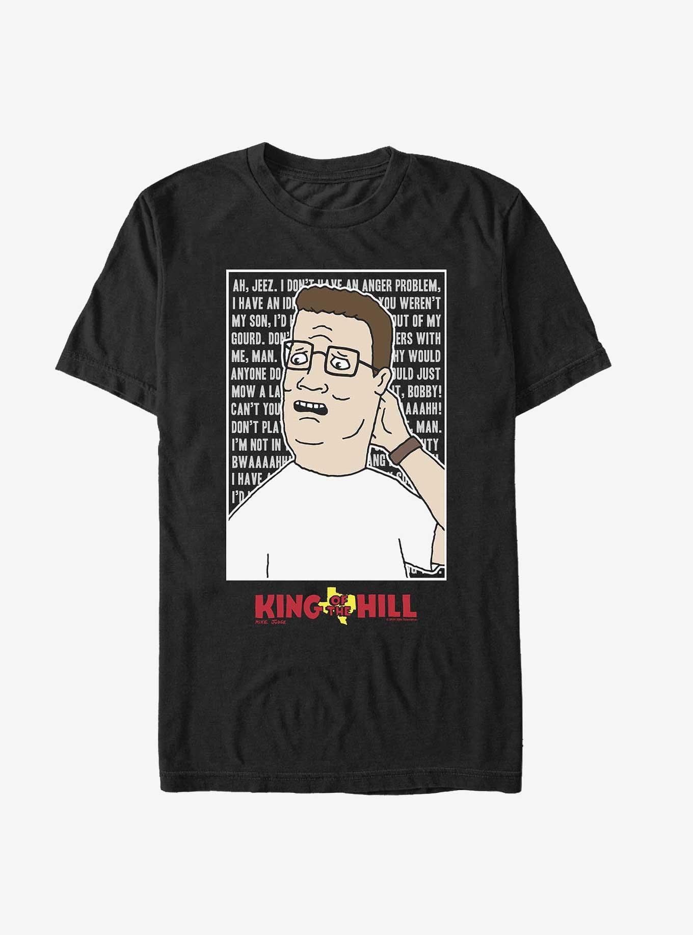 King of the Hill Hank Hill Quote Box T-Shirt, BLACK, hi-res