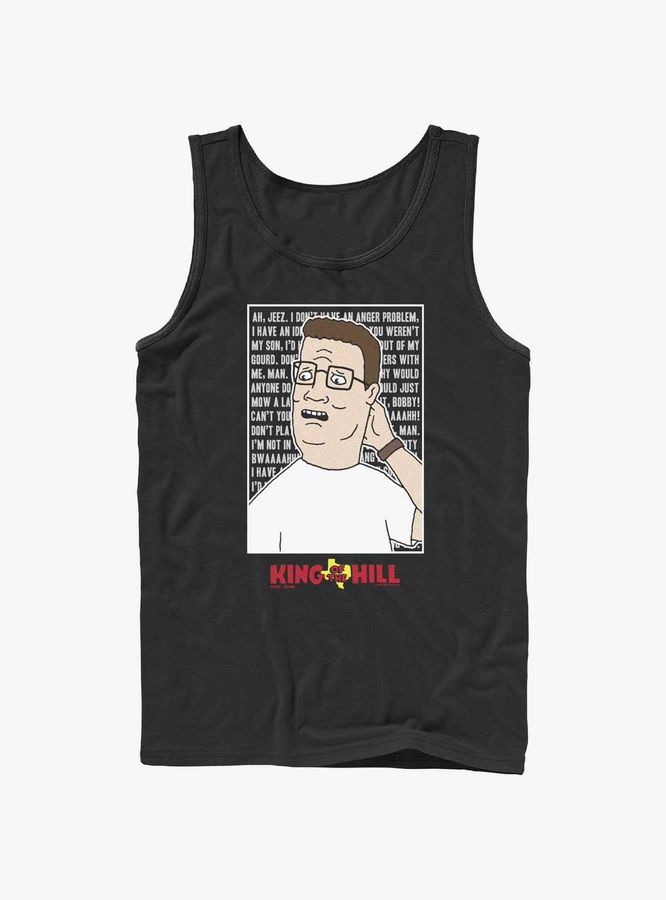 King of the Hill Hank Hill Quote Box Tank, BLACK, hi-res