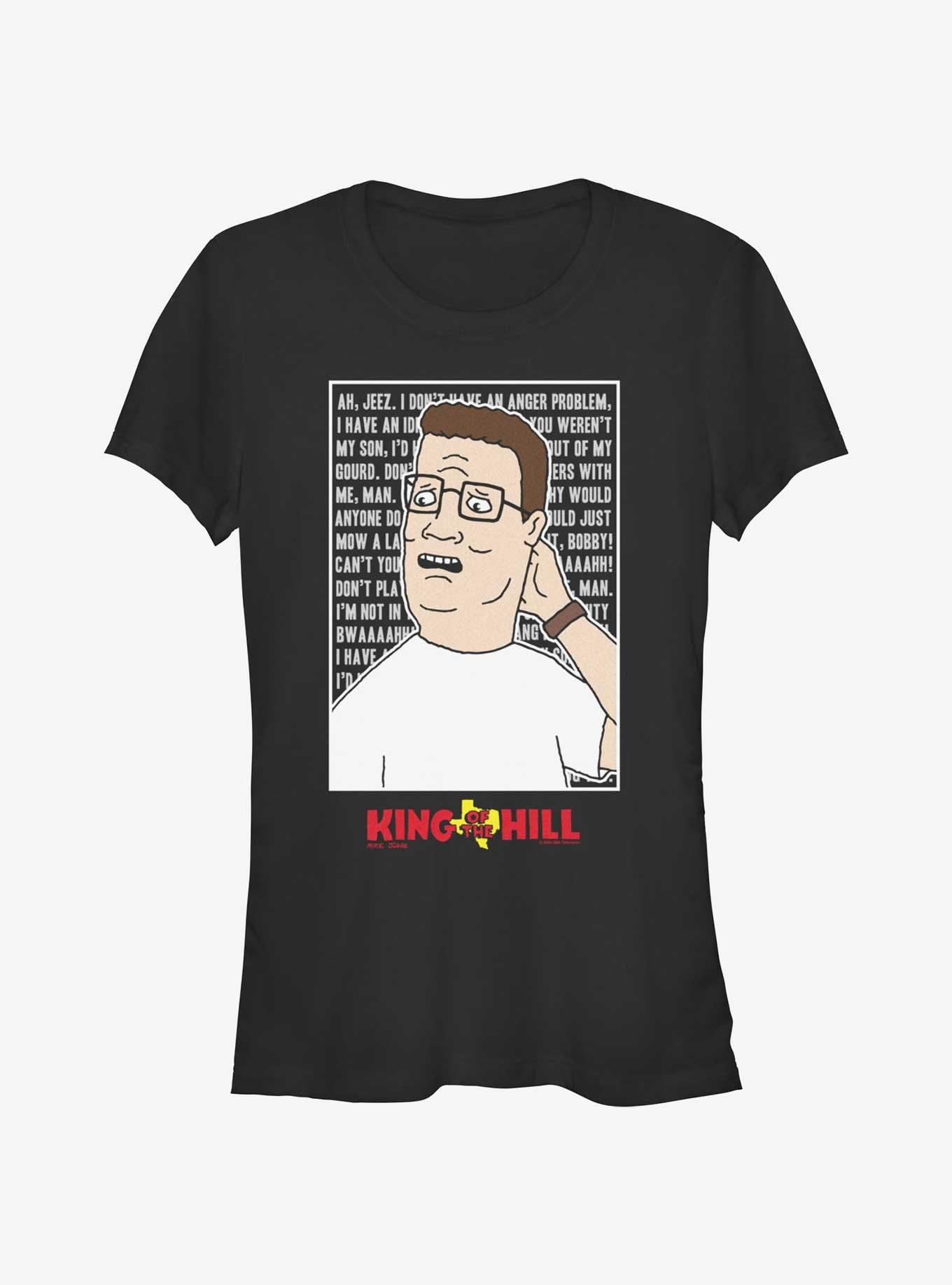King of the Hill Hank Hill Quote Box Girls T-Shirt, BLACK, hi-res