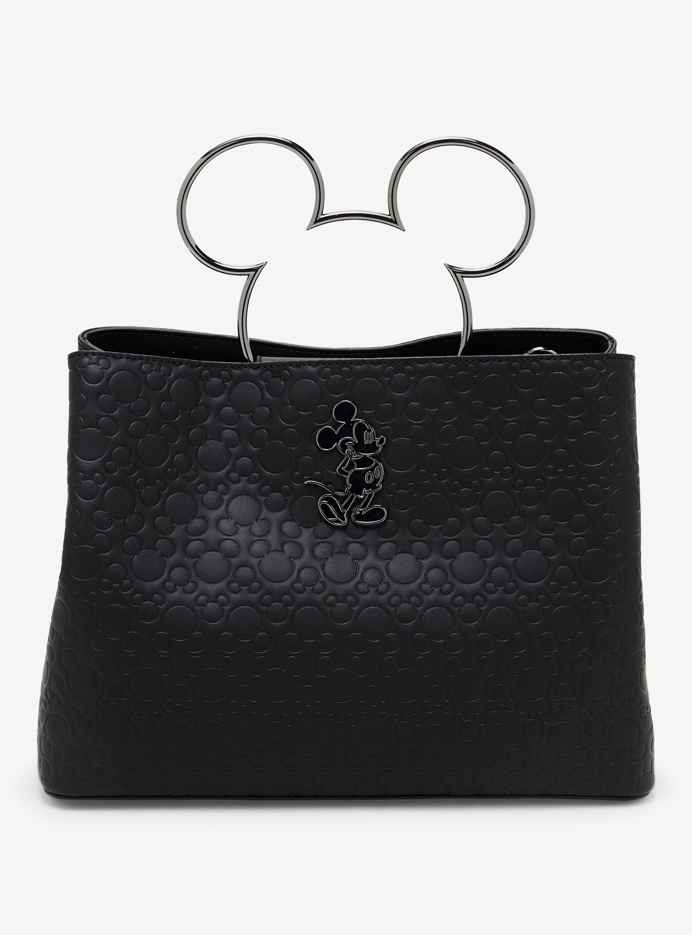 Loungefly Disney Mickey Mouse Black Figural Handle Handbag - BoxLunch Exclusive, , hi-res
