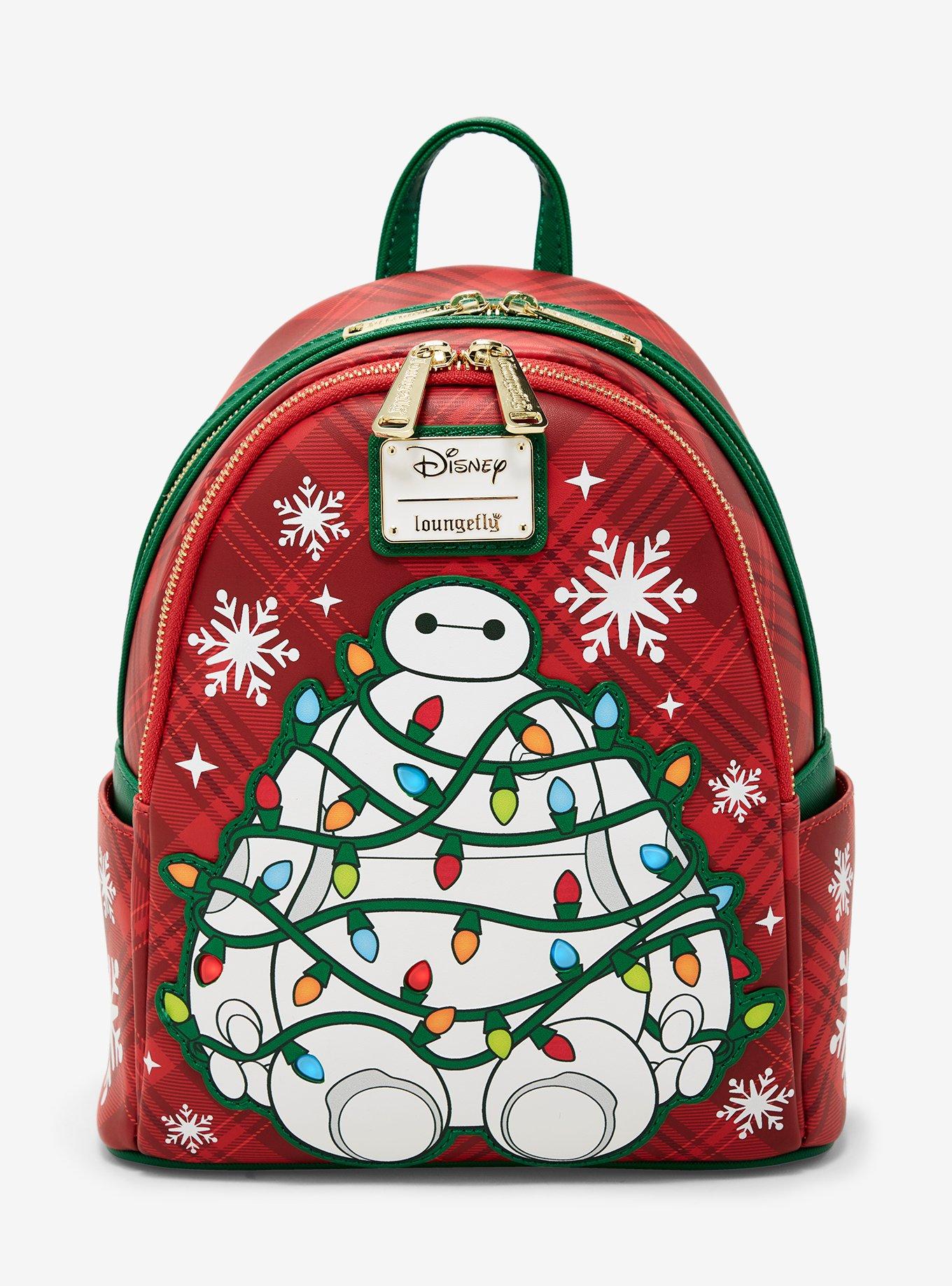 Loungefly Disney Big Hero 6 Baymax Holiday Plaid Light-Up Mini Backpack — BoxLunch Exclusive, , hi-res