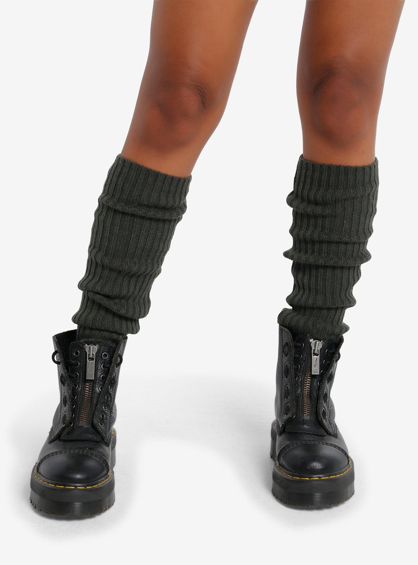 Olive Slouchy Knee-High Socks, , hi-res