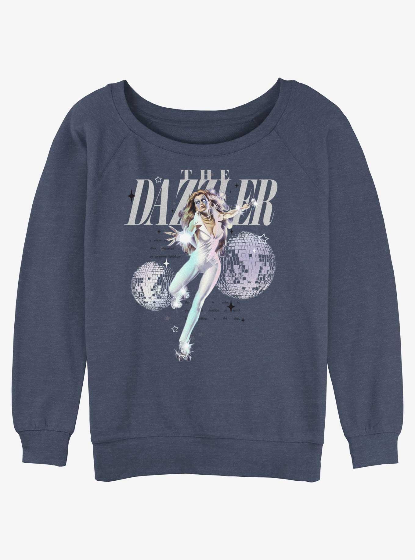 Marvel Dazzler Keeping Disco Alive Girls Slouchy Sweatshirt, BLUEHTR, hi-res