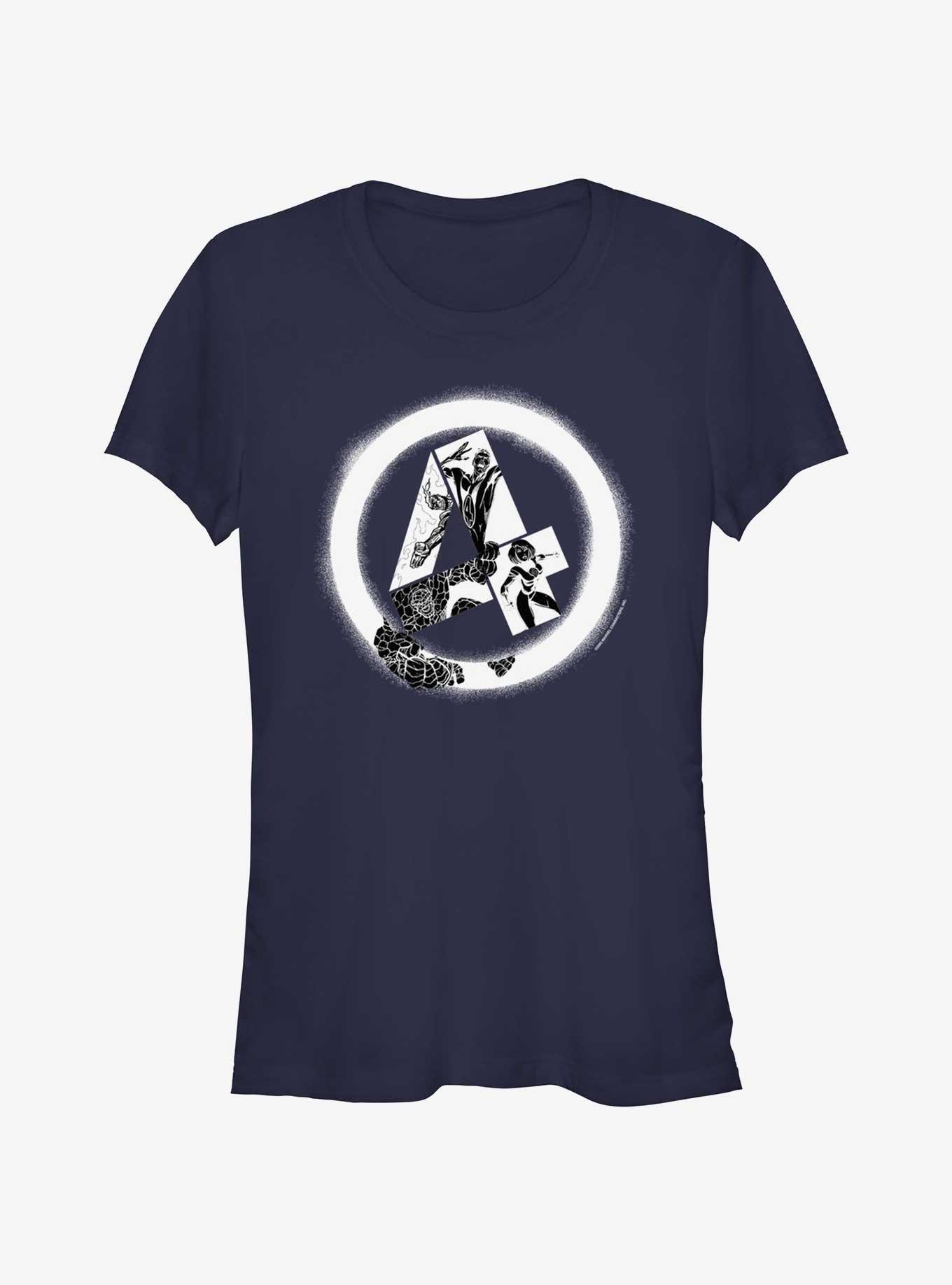 Marvel Fantastic Four Diffused Four Girls T-Shirt, NAVY, hi-res