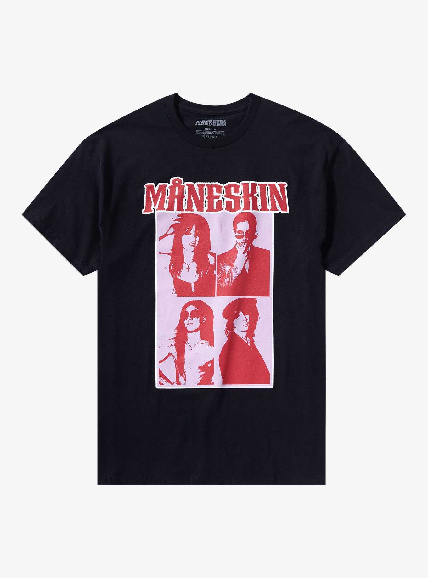 Maneskin Portrait Grid Boyfriend Fit Girls T-Shirt, , hi-res
