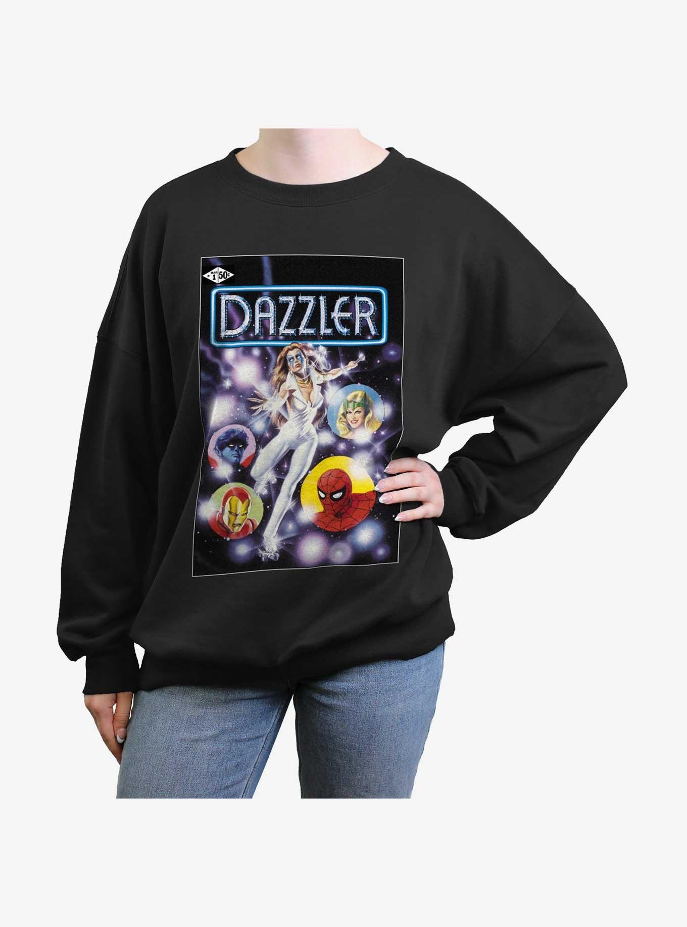 Marvel Dazzler Light Power Womens Oversized Sweatshirt, BLACK, hi-res