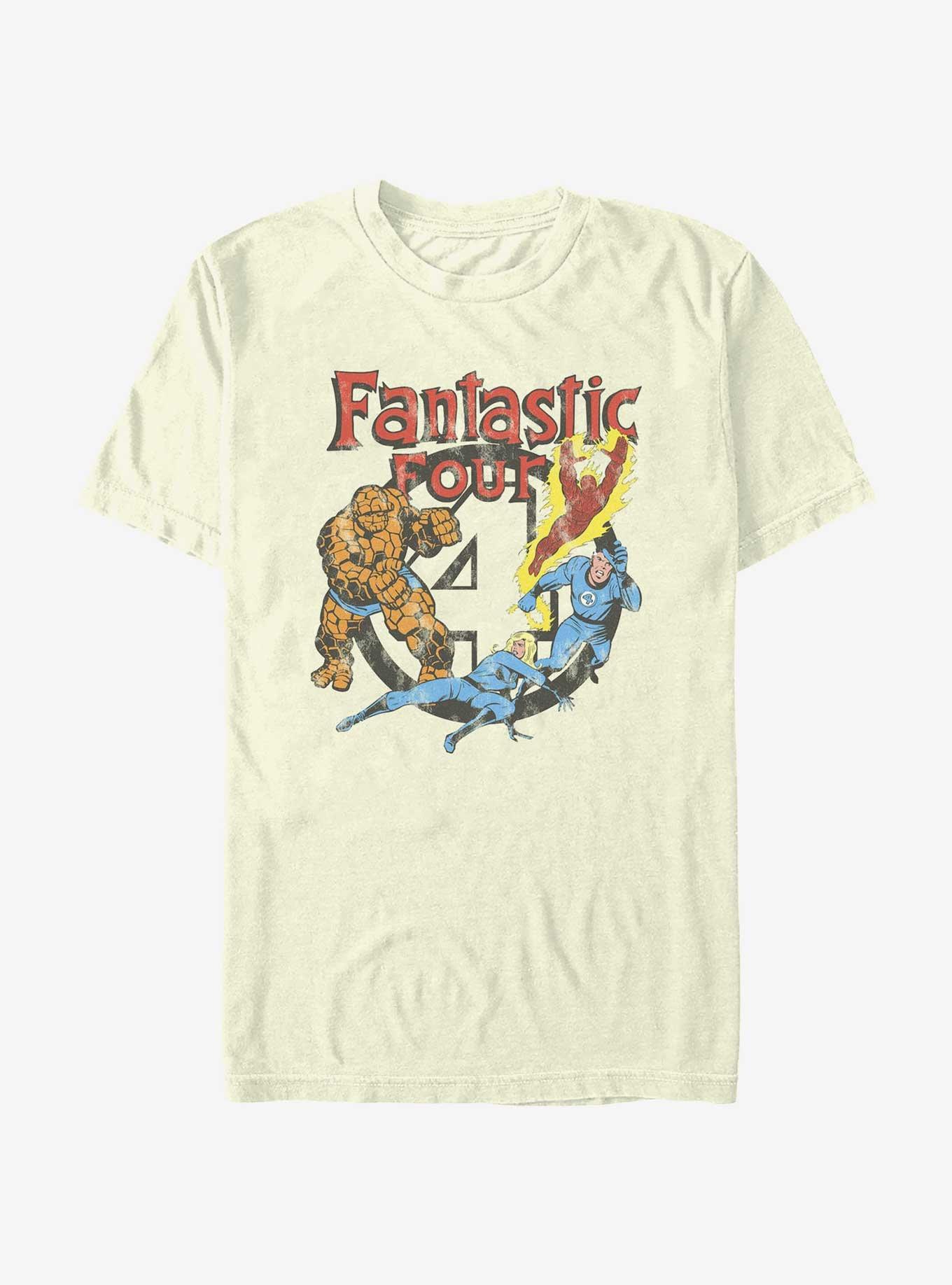 Marvel Fantastic Four Four Squad Vintage Style T-Shirt, NATURAL, hi-res