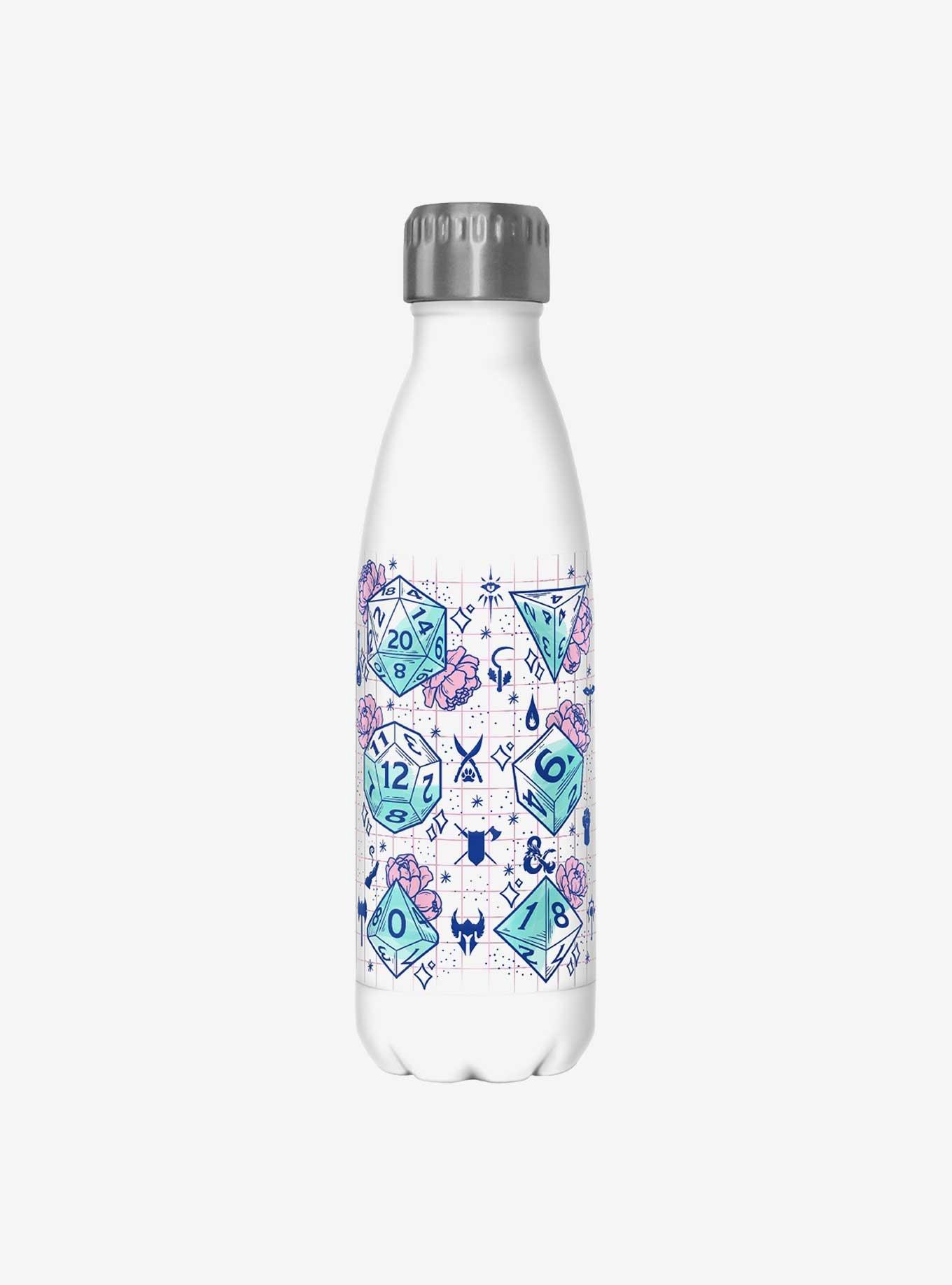 Dungeons & Dragons Floral Dice Stainless Steel Water Bottle, , hi-res