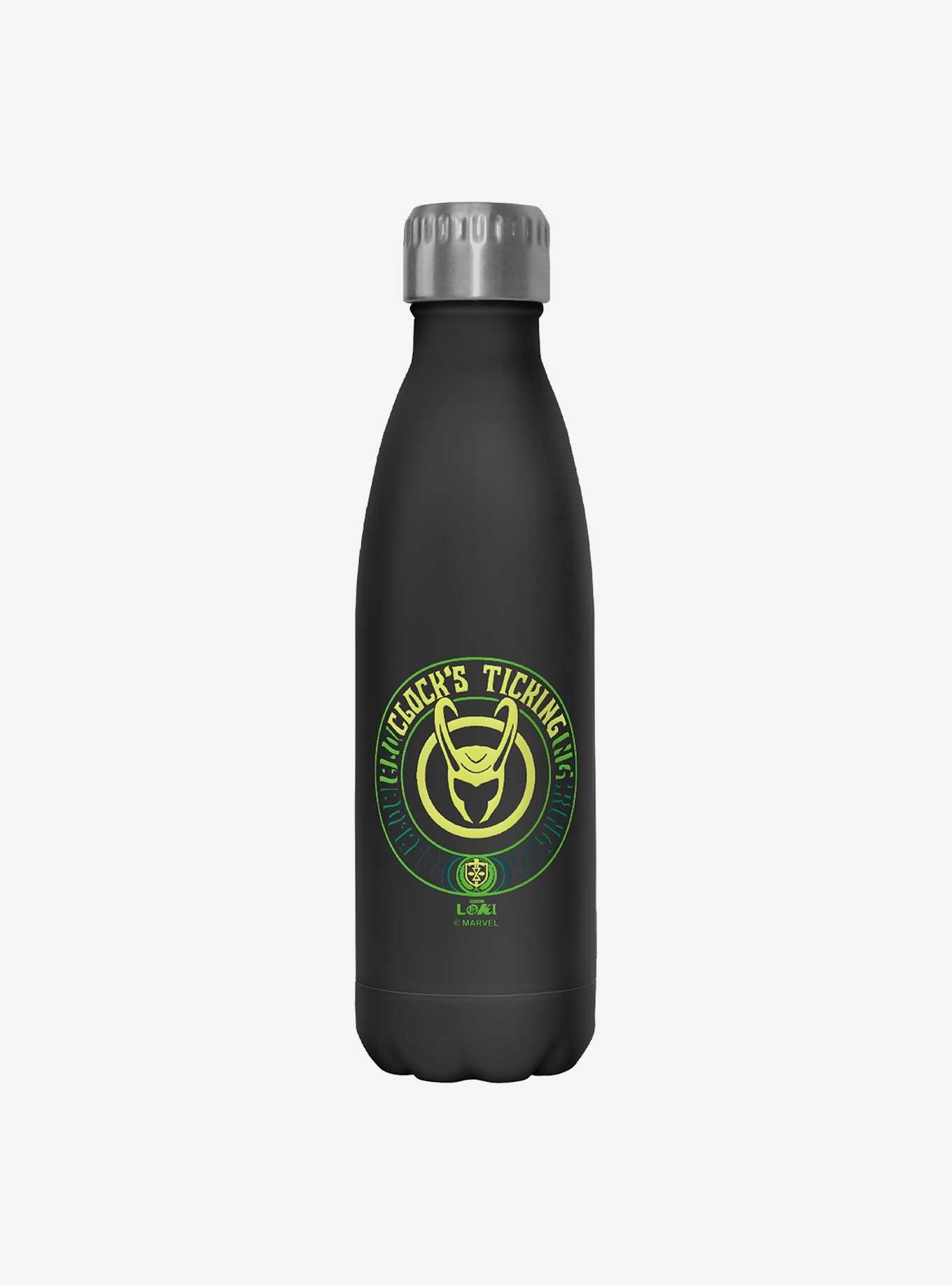 Marvel Loki Clock's Ticking Stainless Steel Water Bottle, , hi-res